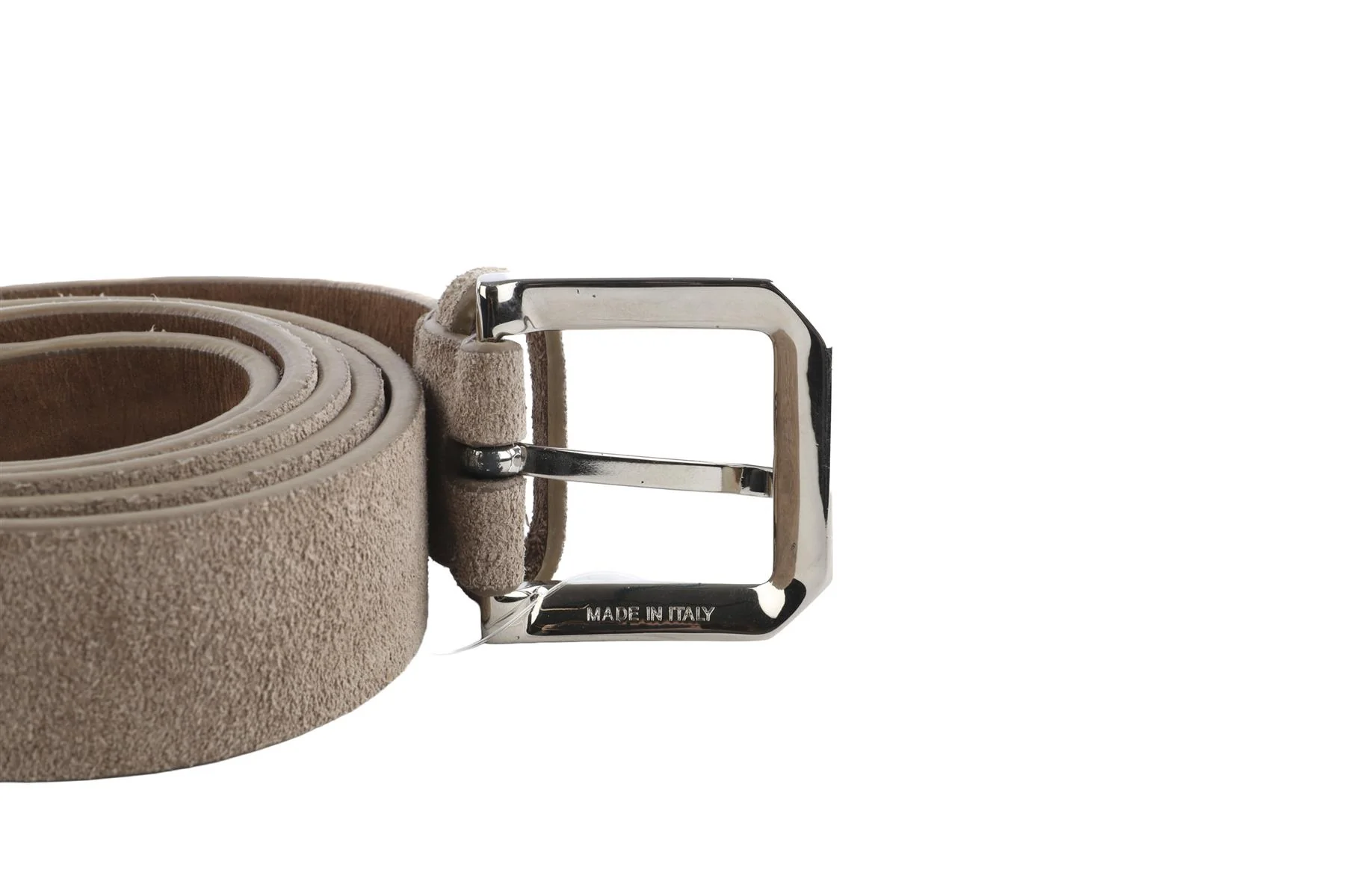 BRUNELLO CUCINELLI TAUPE MEN'S SUEDE BELT 105CM - Image 6
