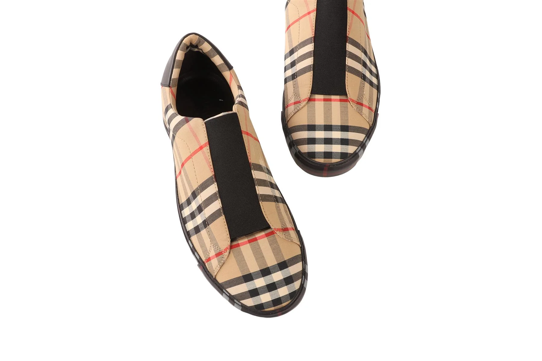 BURBERRY BEIGE MEN'S FABRIC SNEAKERS EU 41.5 UK 8.5 US 11.5 - Image 4