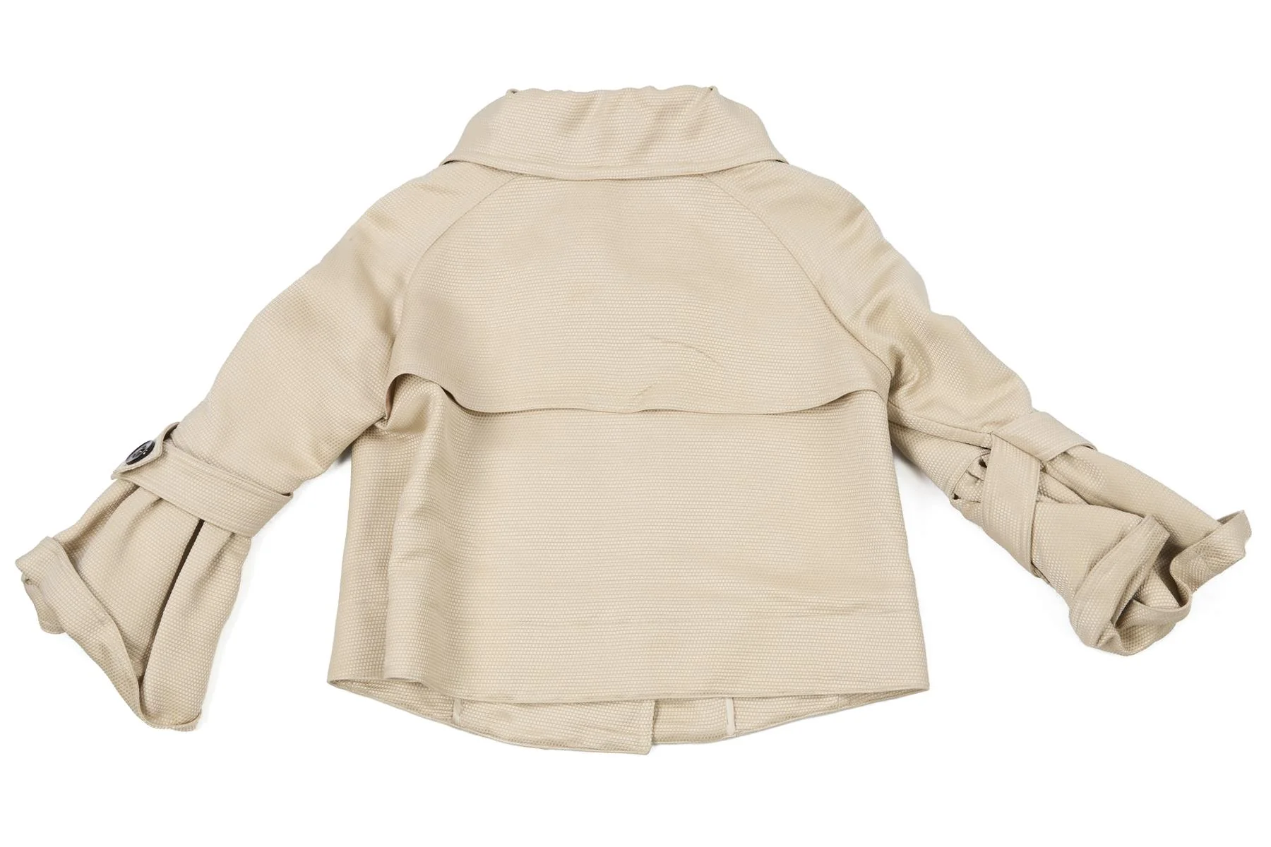 BURBERRY BEIGE SILK JACKET IT 38 UK 6 - Image 4