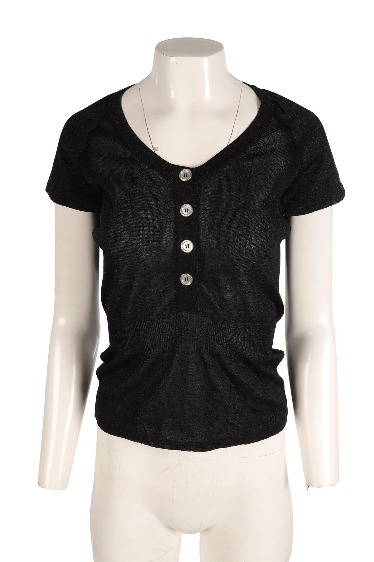 BURBERRY BLACK KNIT TOP IT 38 UK 6 - Image 2