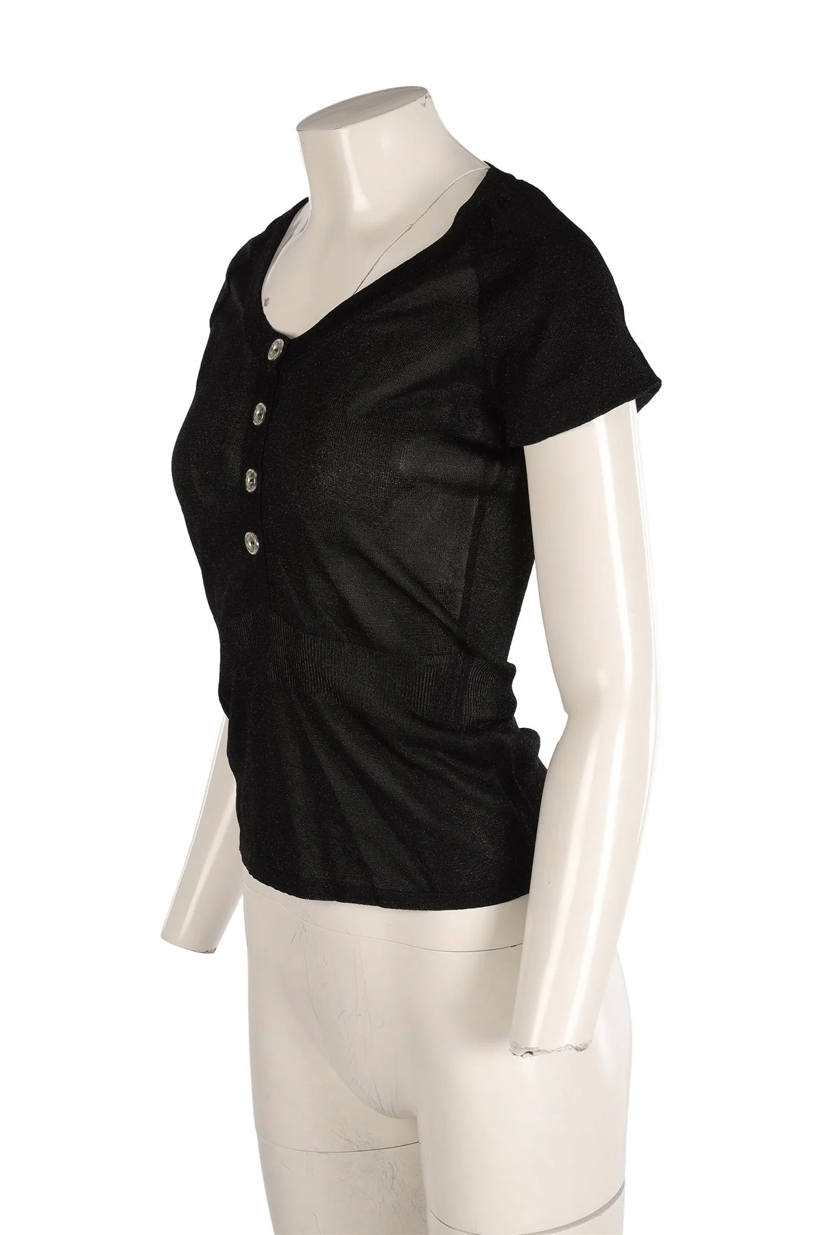 BURBERRY BLACK KNIT TOP IT 38 UK 6 - Image 3