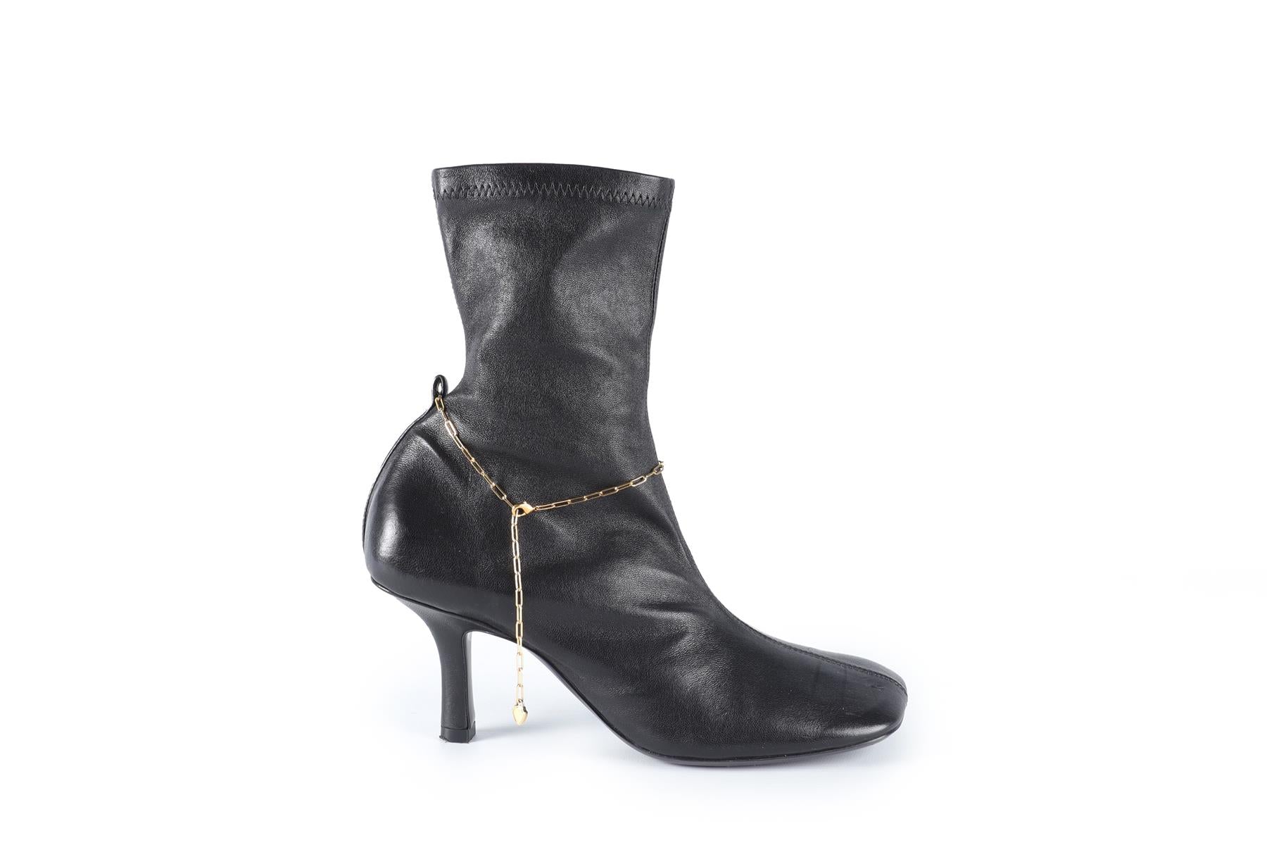 BURBERRY BLACK LEATHER ANKLE BOOTS EU 38.5 UK 5.5 US 8.5 - Image 2