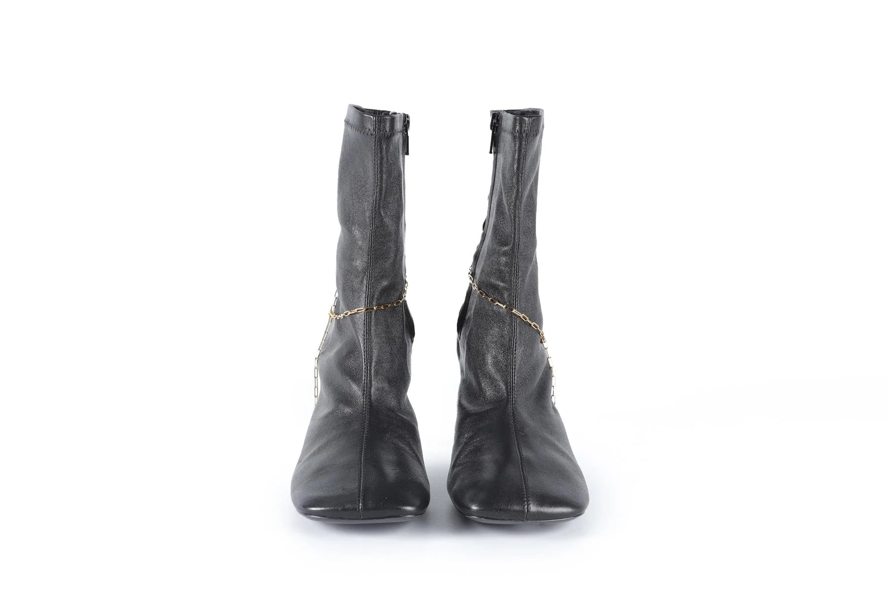 BURBERRY BLACK LEATHER ANKLE BOOTS EU 38.5 UK 5.5 US 8.5 - Image 3