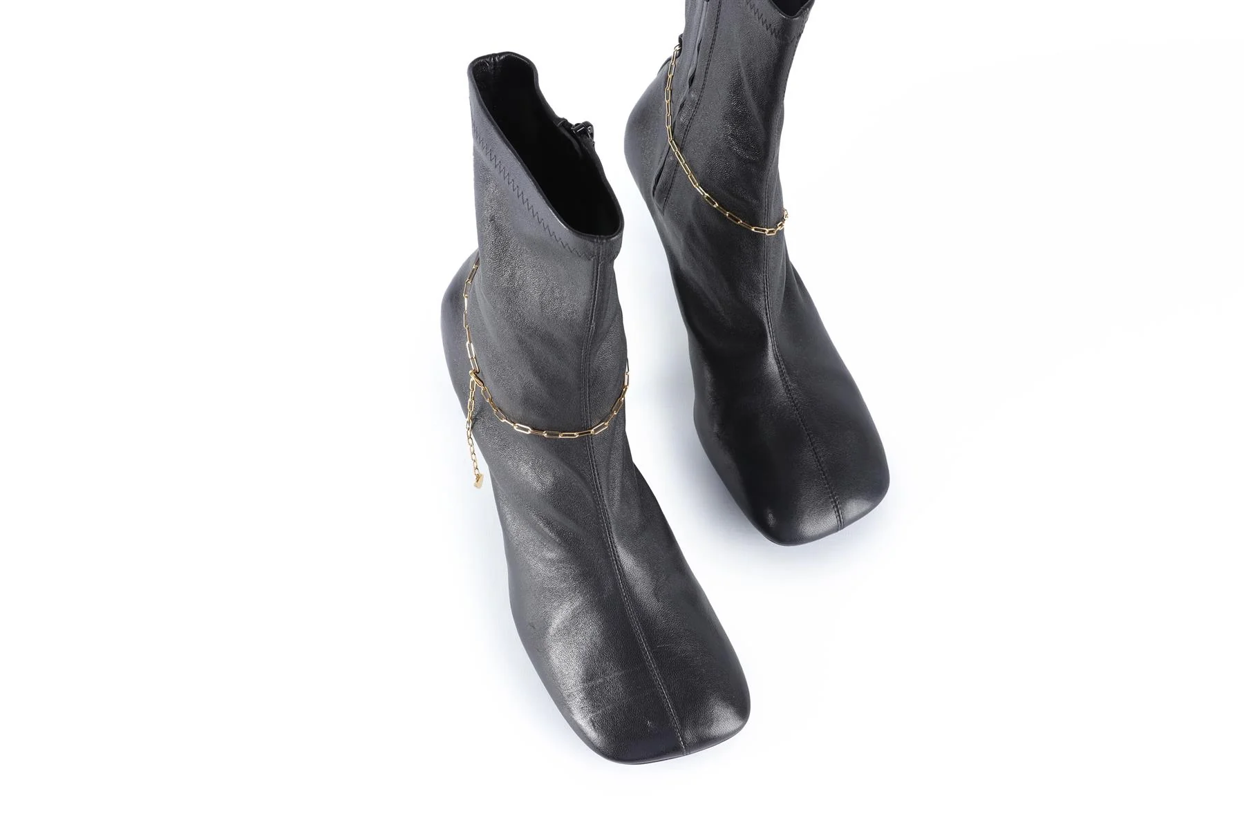 BURBERRY BLACK LEATHER ANKLE BOOTS EU 38.5 UK 5.5 US 8.5 - Image 4