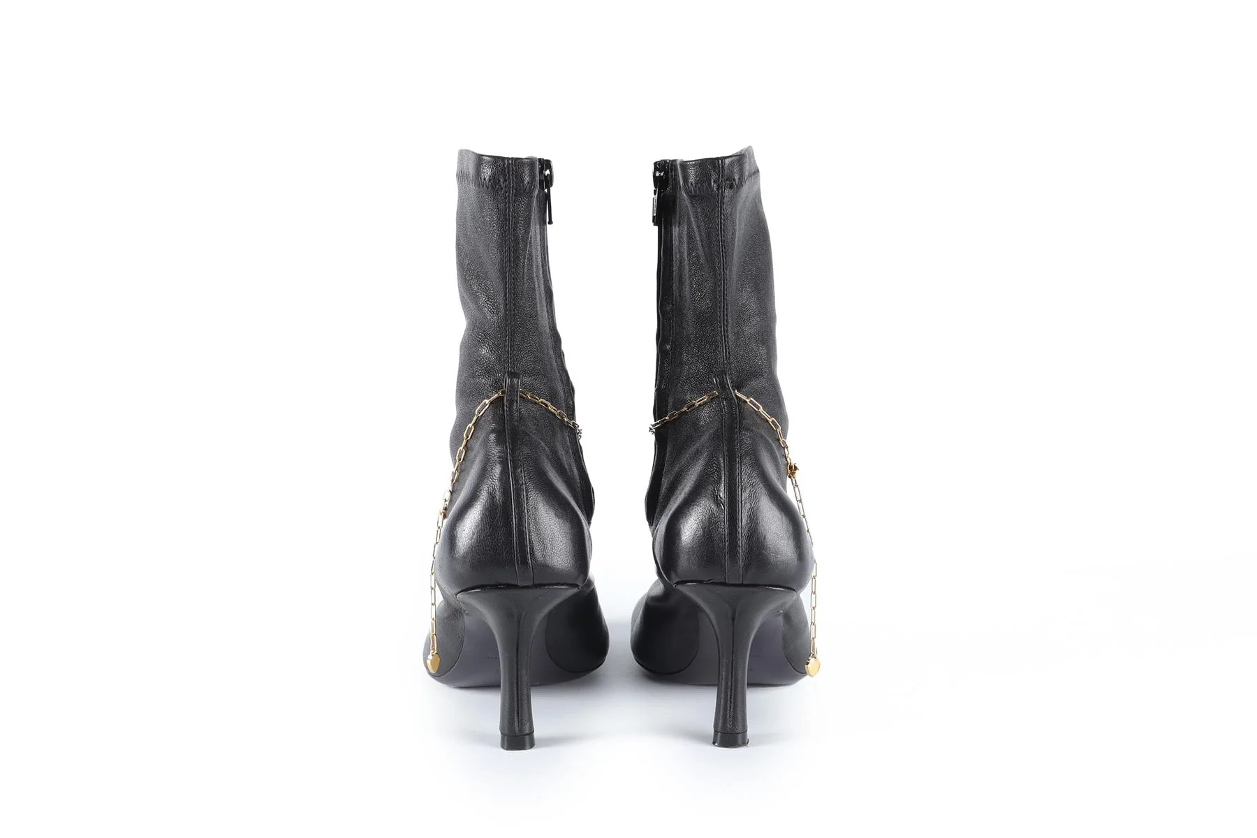 BURBERRY BLACK LEATHER ANKLE BOOTS EU 38.5 UK 5.5 US 8.5 - Image 5