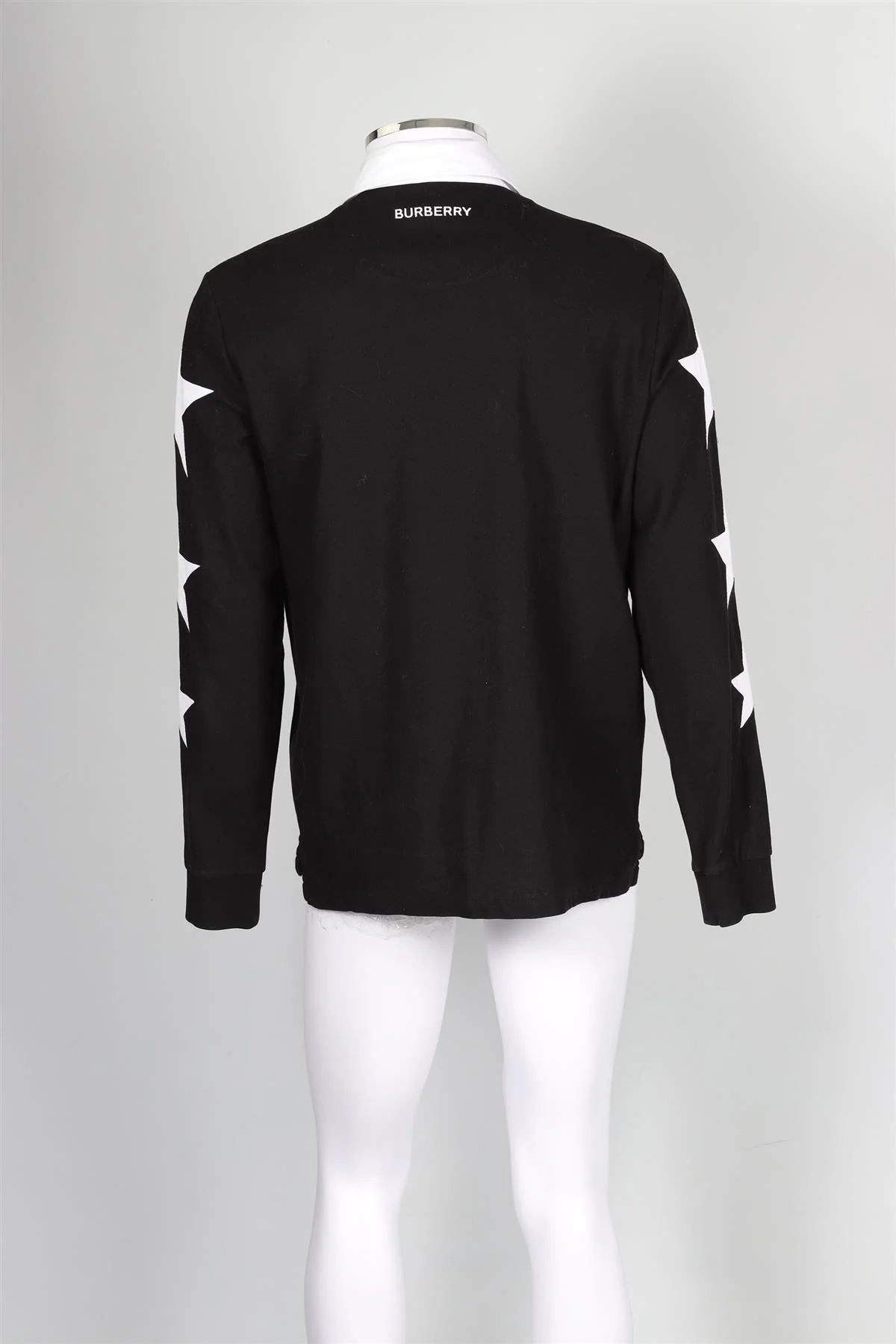 BURBERRY BLACK MEN'S COTTON POLO SHIRT SMALL - Image 4