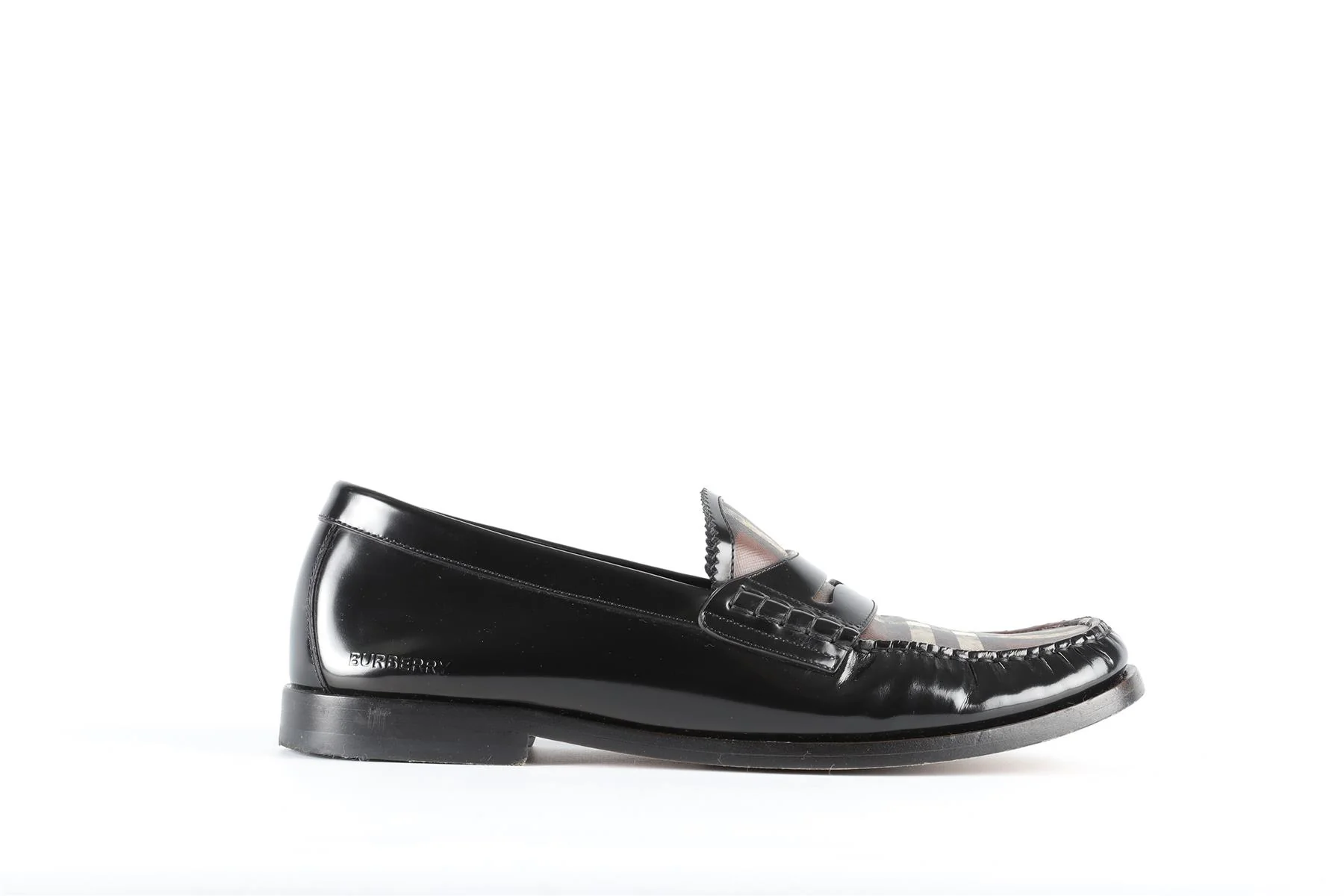 BURBERRY BLACK MEN'S LEATHER LOAFERS EU 41.5 UK 7.5 US 8.5 - Image 2