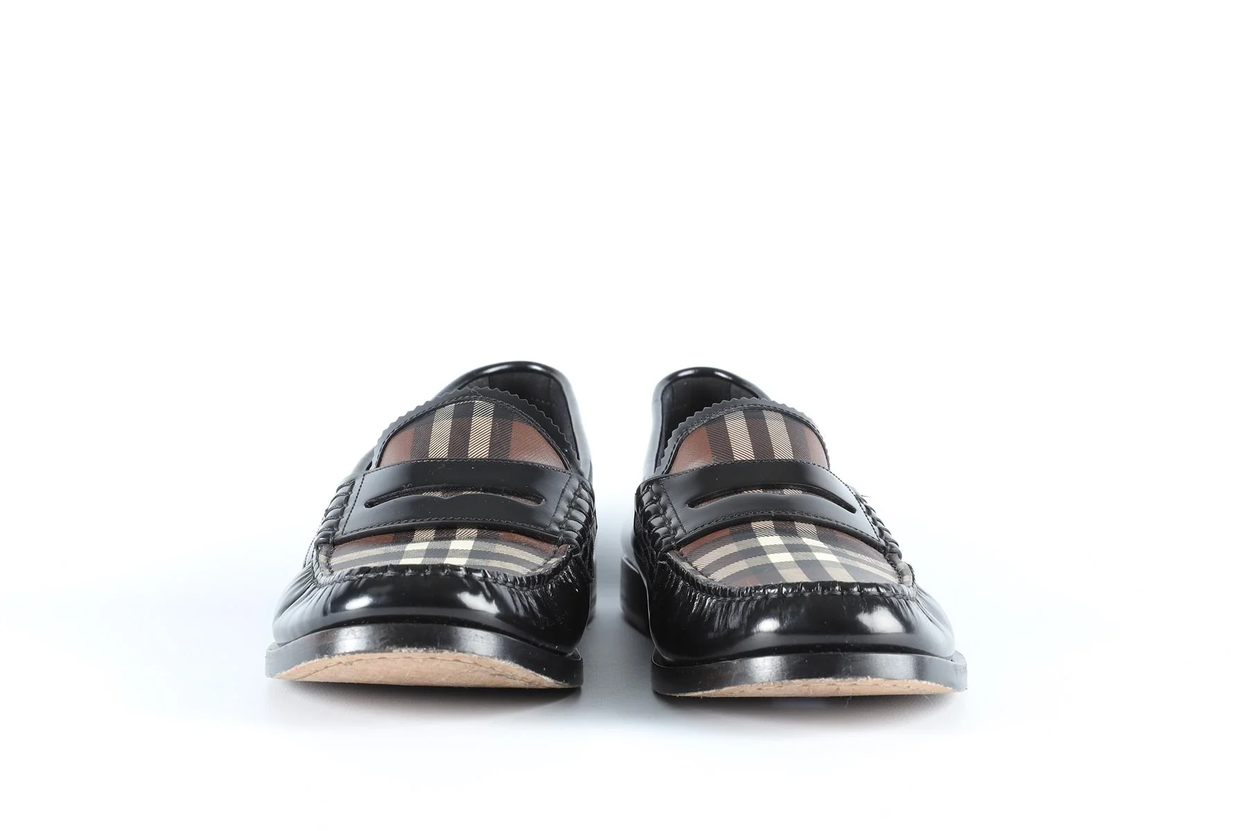 BURBERRY BLACK MEN'S LEATHER LOAFERS EU 41.5 UK 7.5 US 8.5 - Image 3