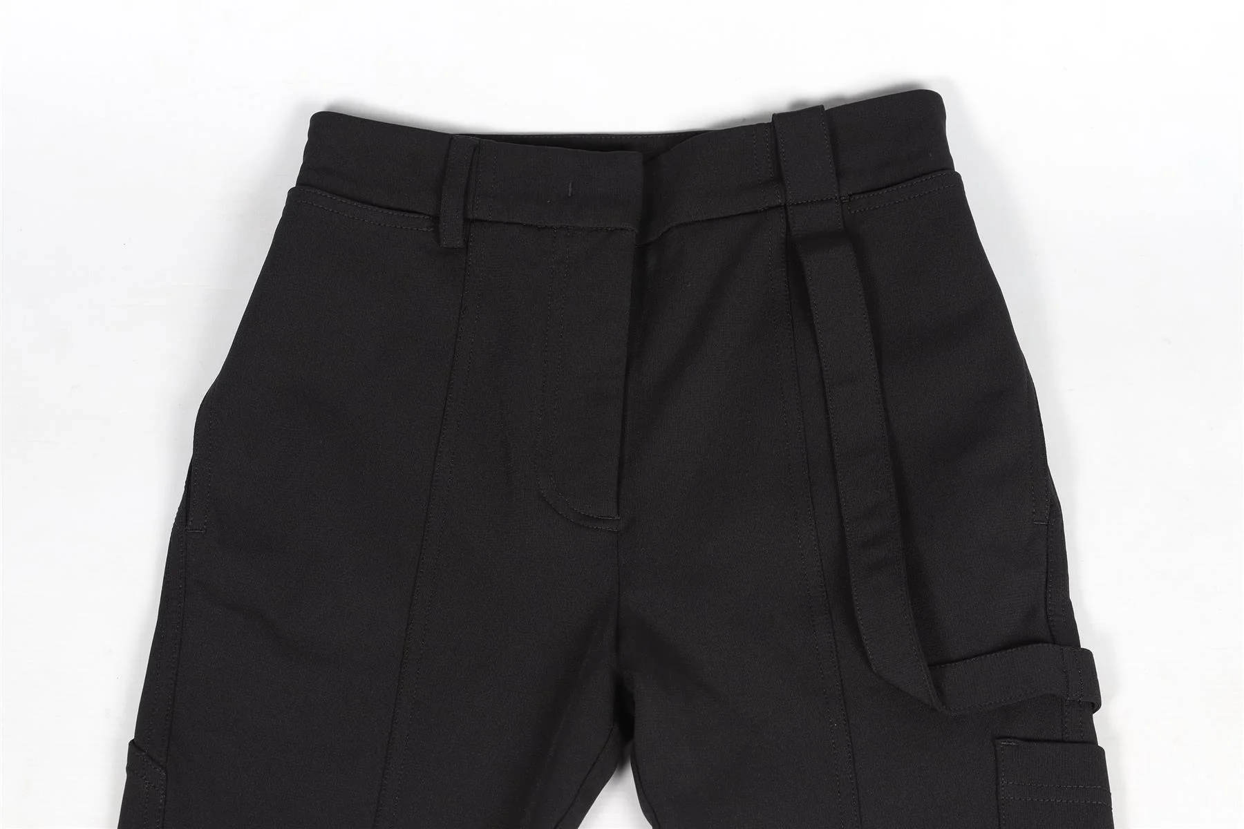 BURBERRY BLACK TWILL SKINNY PANTS UK 2 - Image 3