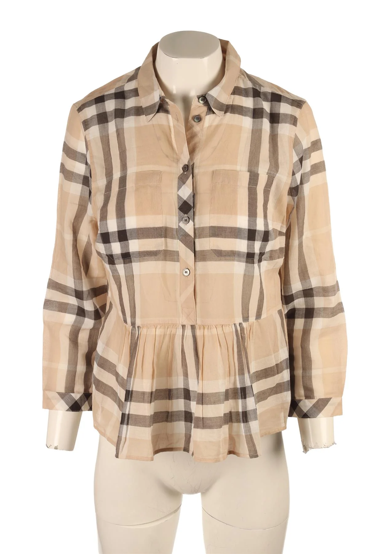 BURBERRY BRIT BEIGE COTTON SHIRT LARGE - Image 2
