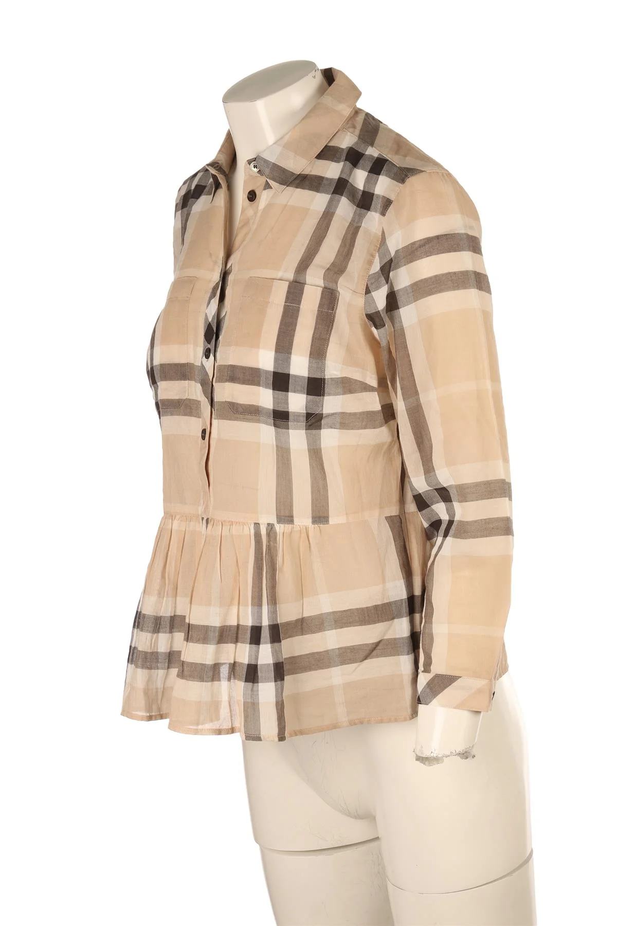 BURBERRY BRIT BEIGE COTTON SHIRT LARGE - Image 3