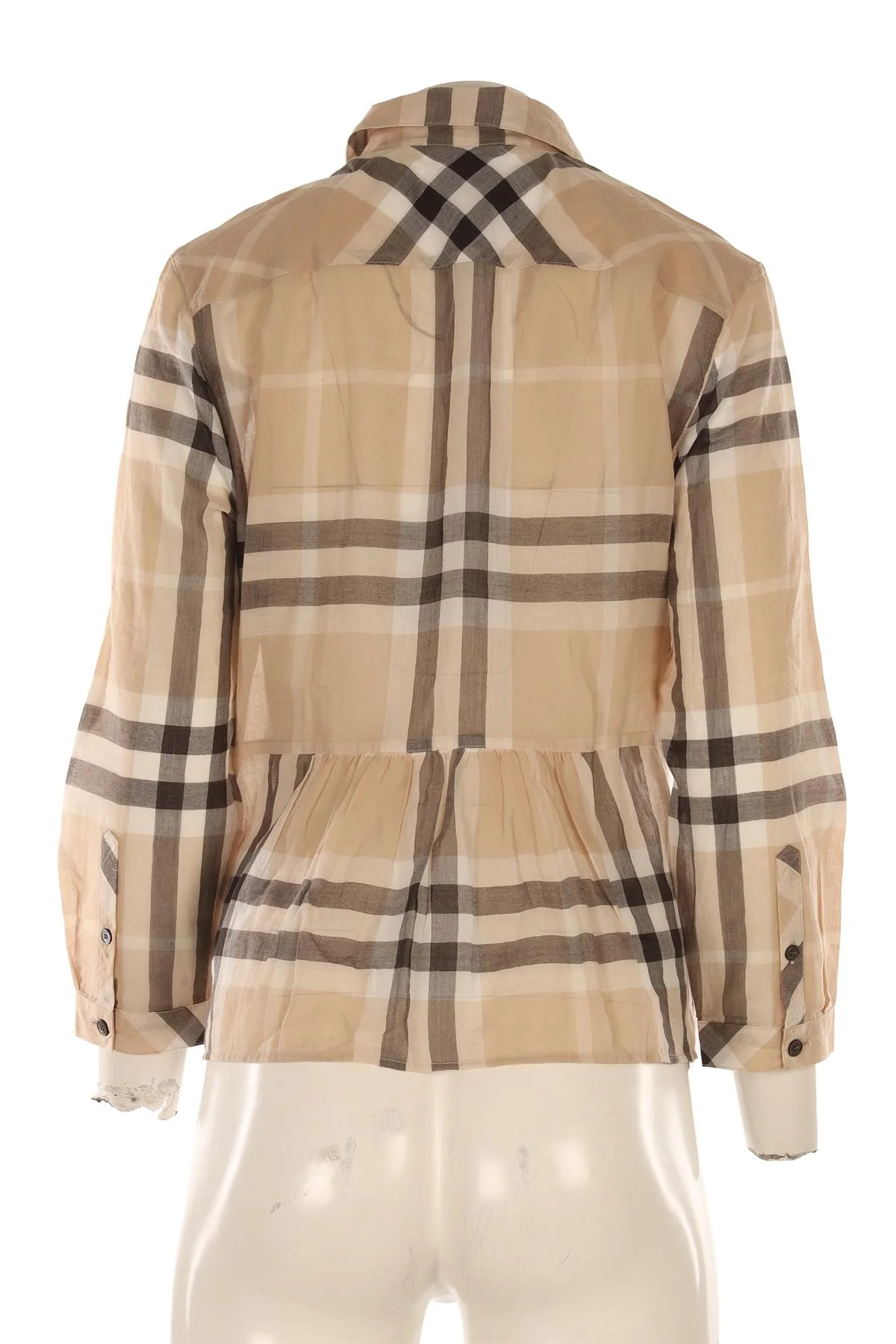 BURBERRY BRIT BEIGE COTTON SHIRT LARGE - Image 4