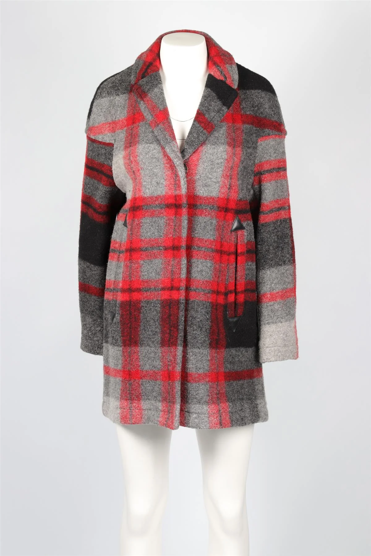 BURBERRY BRIT RED WOOL COAT UK 10 - Image 2