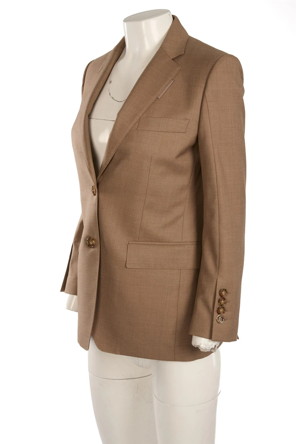 BURBERRY BROWN WOOL BLAZER UK 6 - Image 3