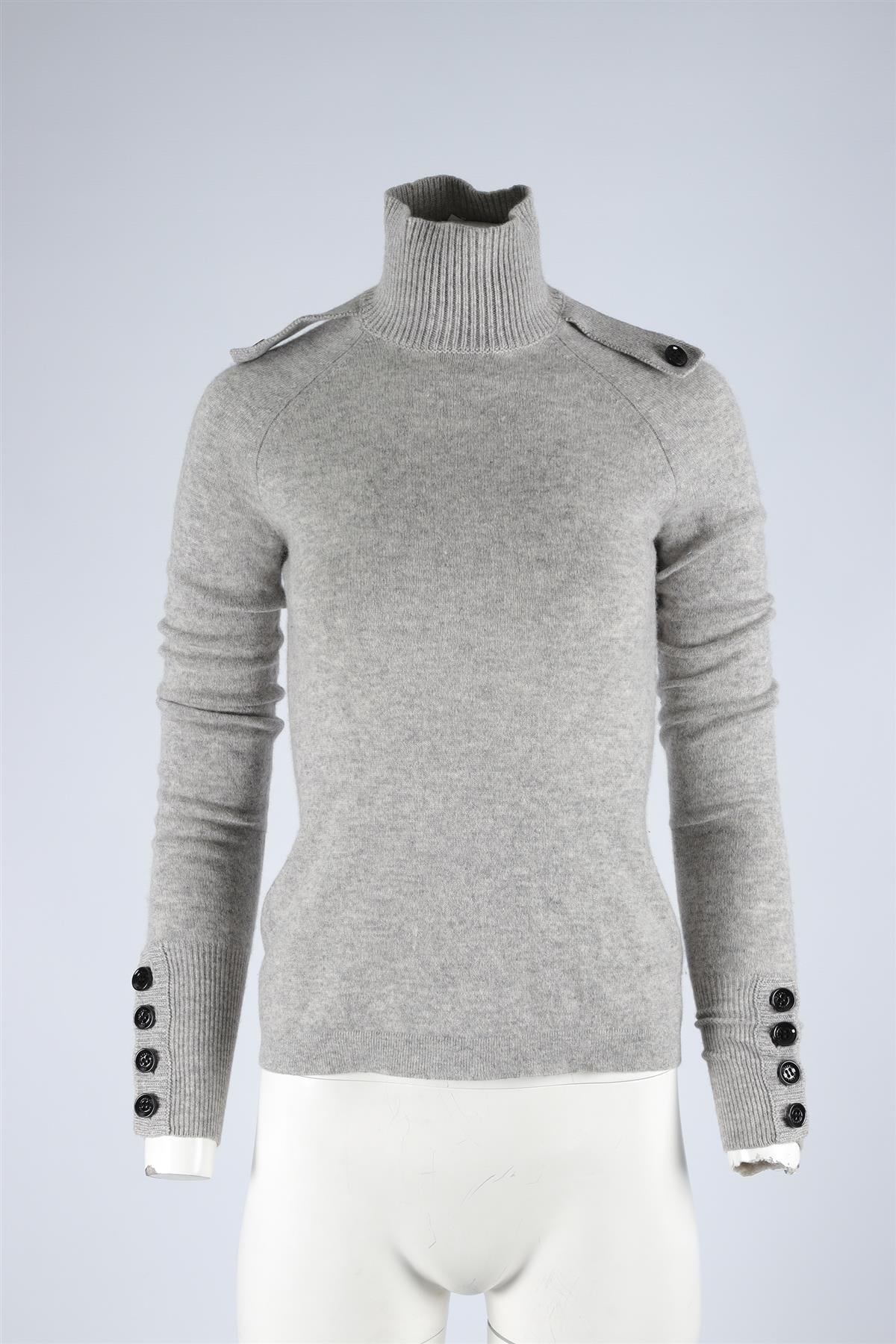 BURBERRY GREY CASHMERE SWEATER XSMALL - Image 2