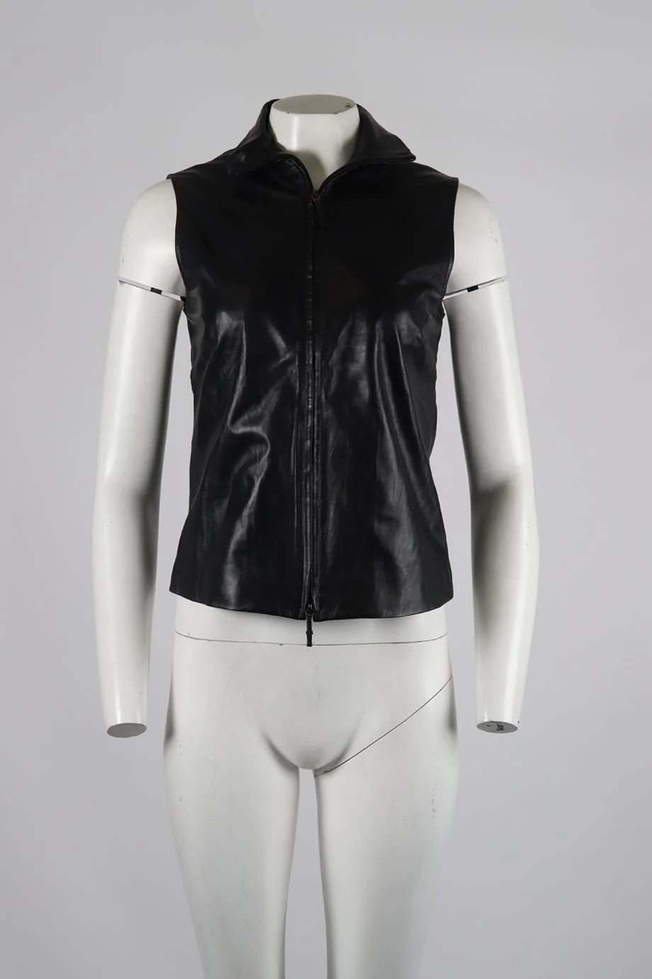 BURBERRY LEATHER GILET UK 10 - Image 2