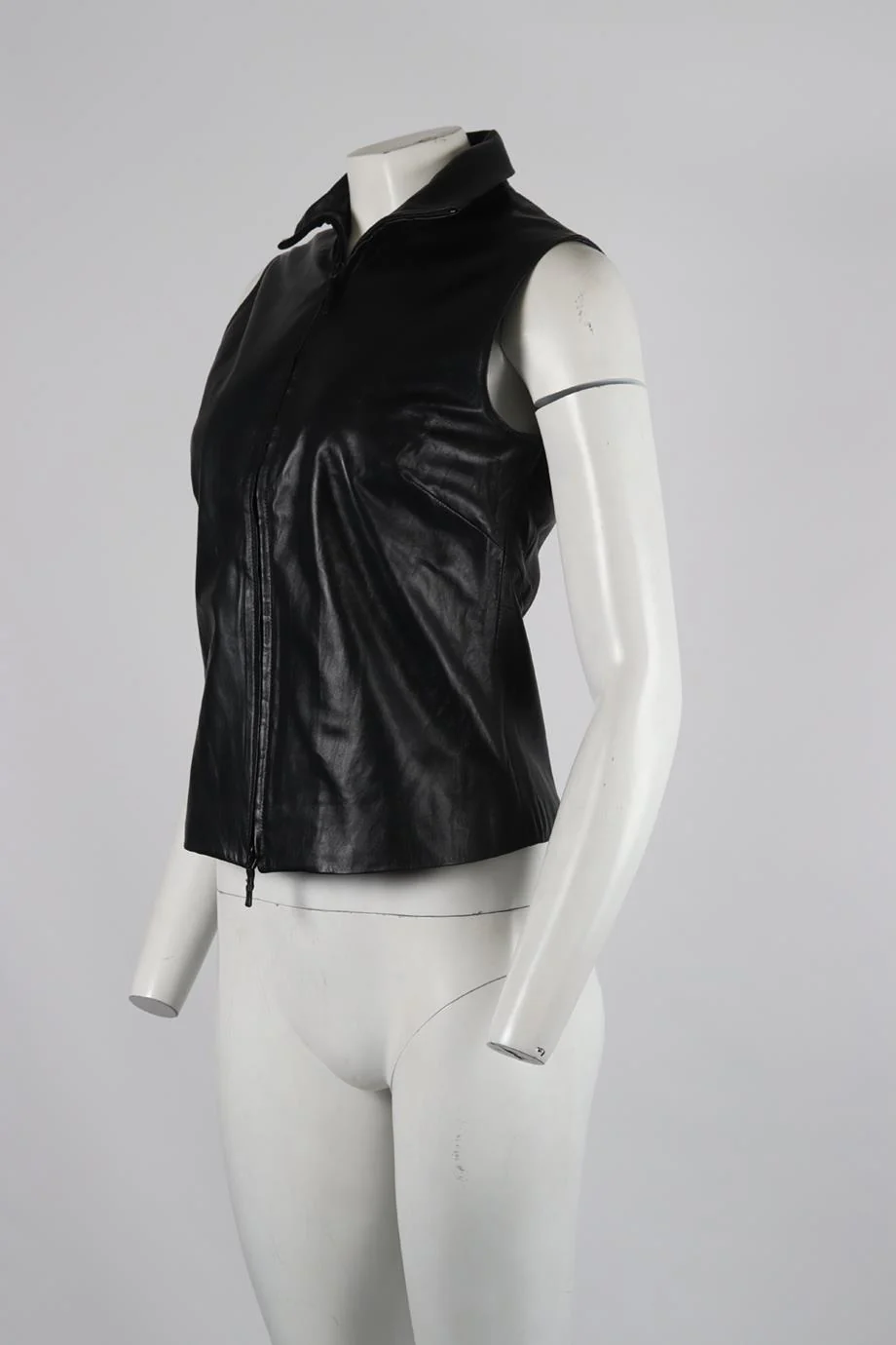 BURBERRY LEATHER GILET UK 10 - Image 3