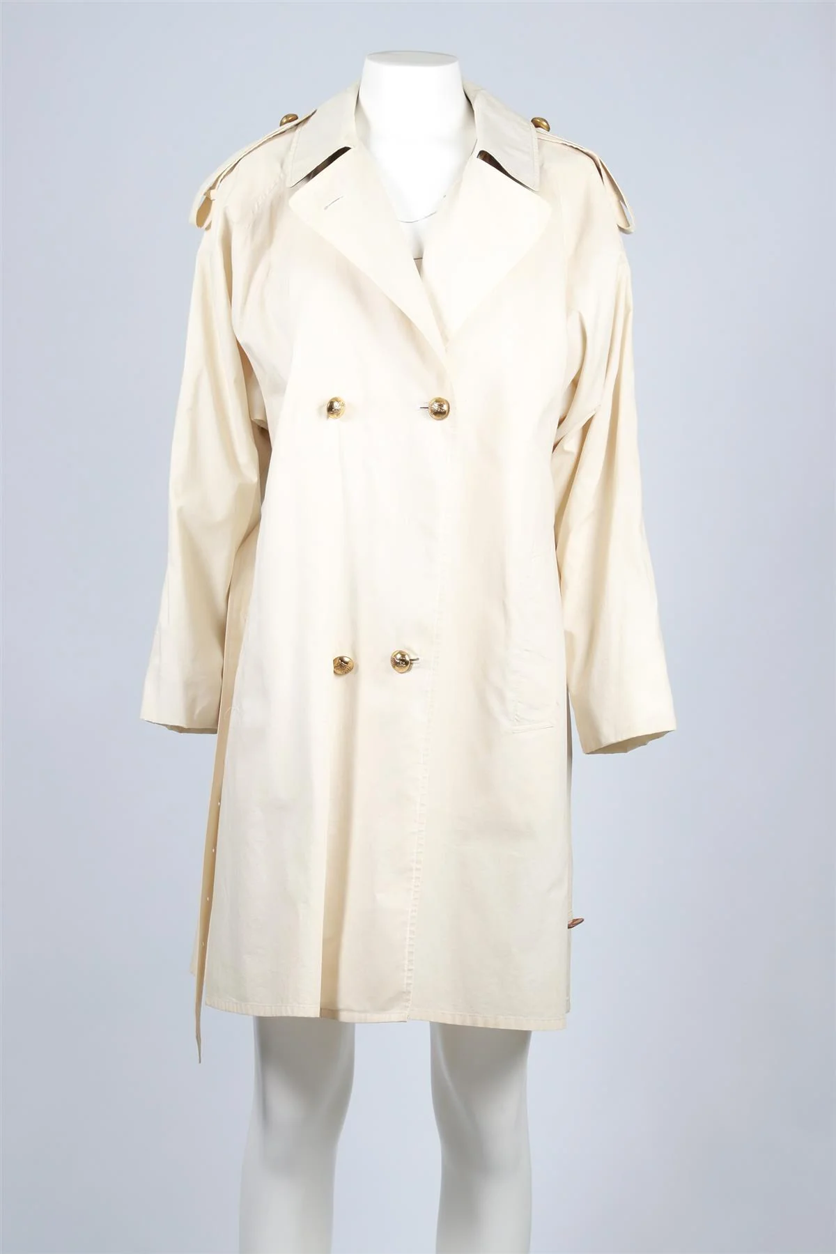 BURBERRY PROPORSUM CREAM VINTAGE COTTON TRENCH COAT IT 42 UK 10 - Image 2