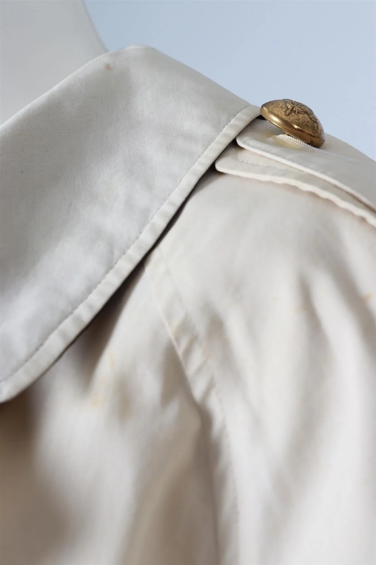 BURBERRY PROPORSUM CREAM VINTAGE COTTON TRENCH COAT IT 42 UK 10 - Image 6