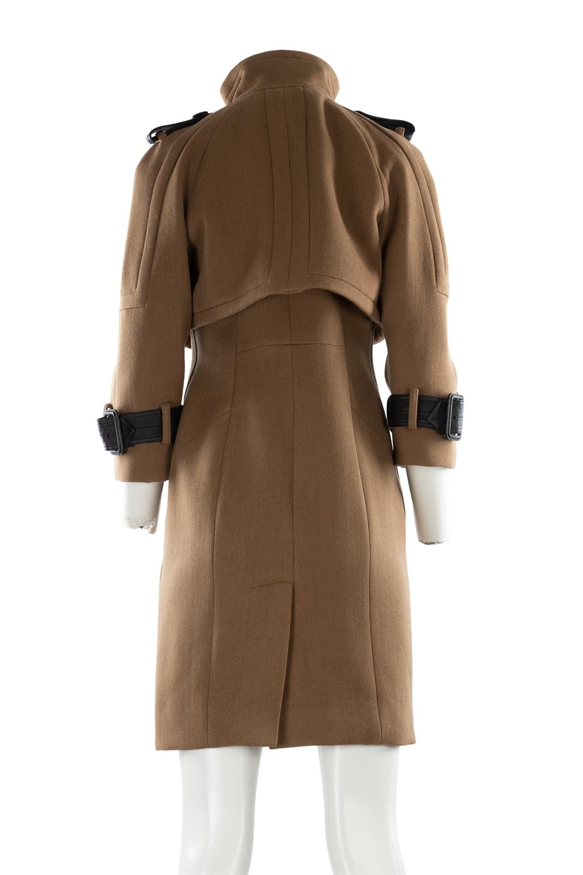 BURBERRY PRORSUM BROWN WOOL COAT IT 40 UK 8 - Image 4