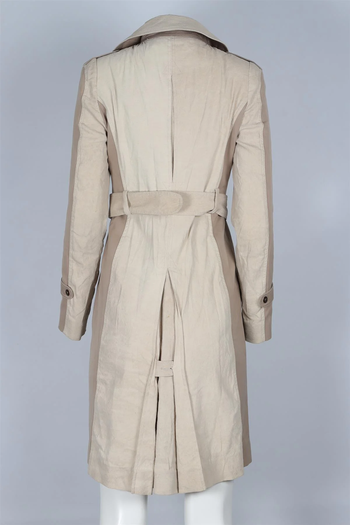 BURBERRY PRORSUM TAN LINEN TRENCH COAT FR 38 UK 10 - Image 4