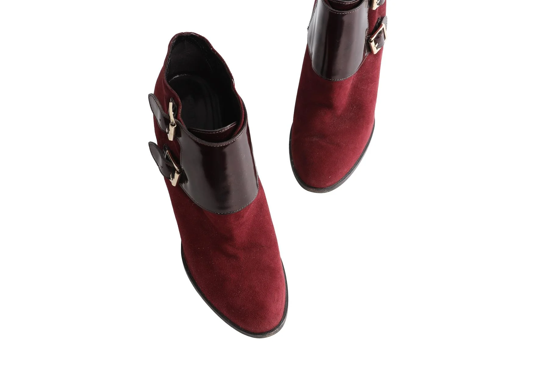 BURBERRY RED SUEDE ANKLE BOOTS EU 40 UK 7 US 10 - Image 4