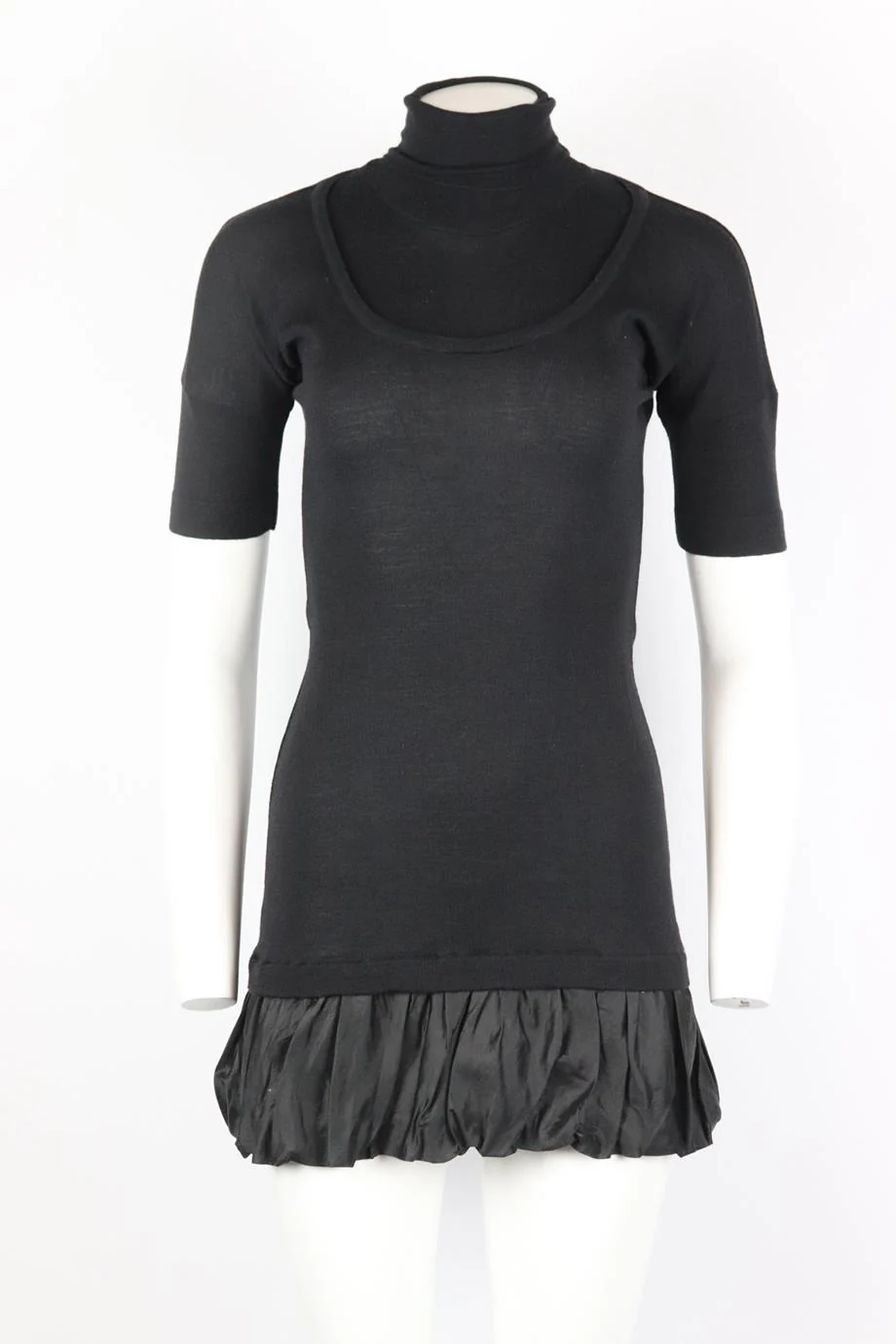 BURBERRY RUFFLED KNITTED TURTLENECK MINI DRESS MEDIUM - Image 2