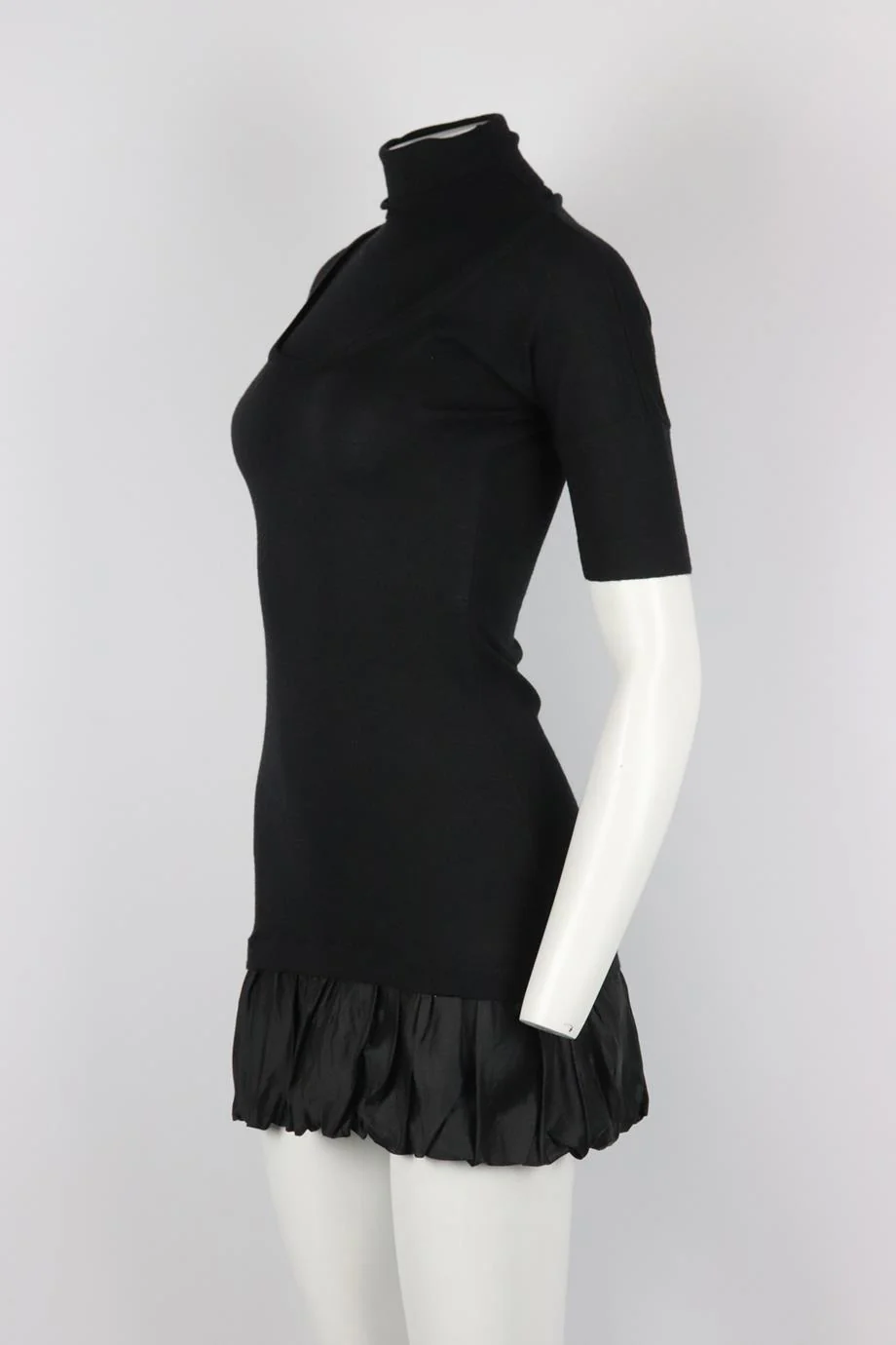 BURBERRY RUFFLED KNITTED TURTLENECK MINI DRESS MEDIUM - Image 3