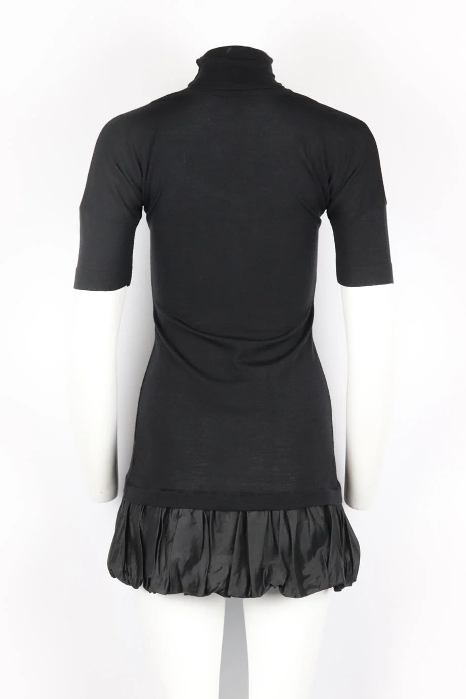 BURBERRY RUFFLED KNITTED TURTLENECK MINI DRESS MEDIUM - Image 4