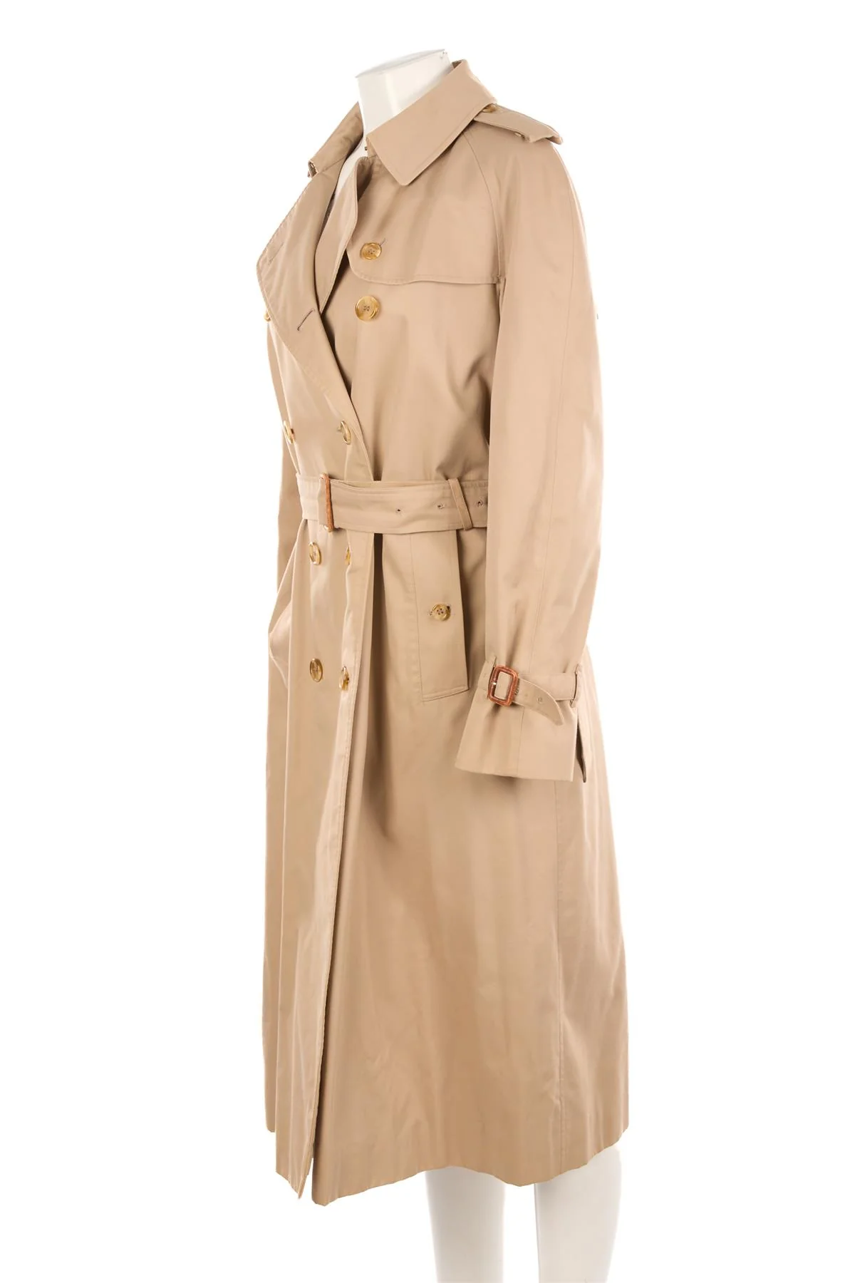 BURBERRY TAN COTTON TRENCH COAT UK 14 - Image 3