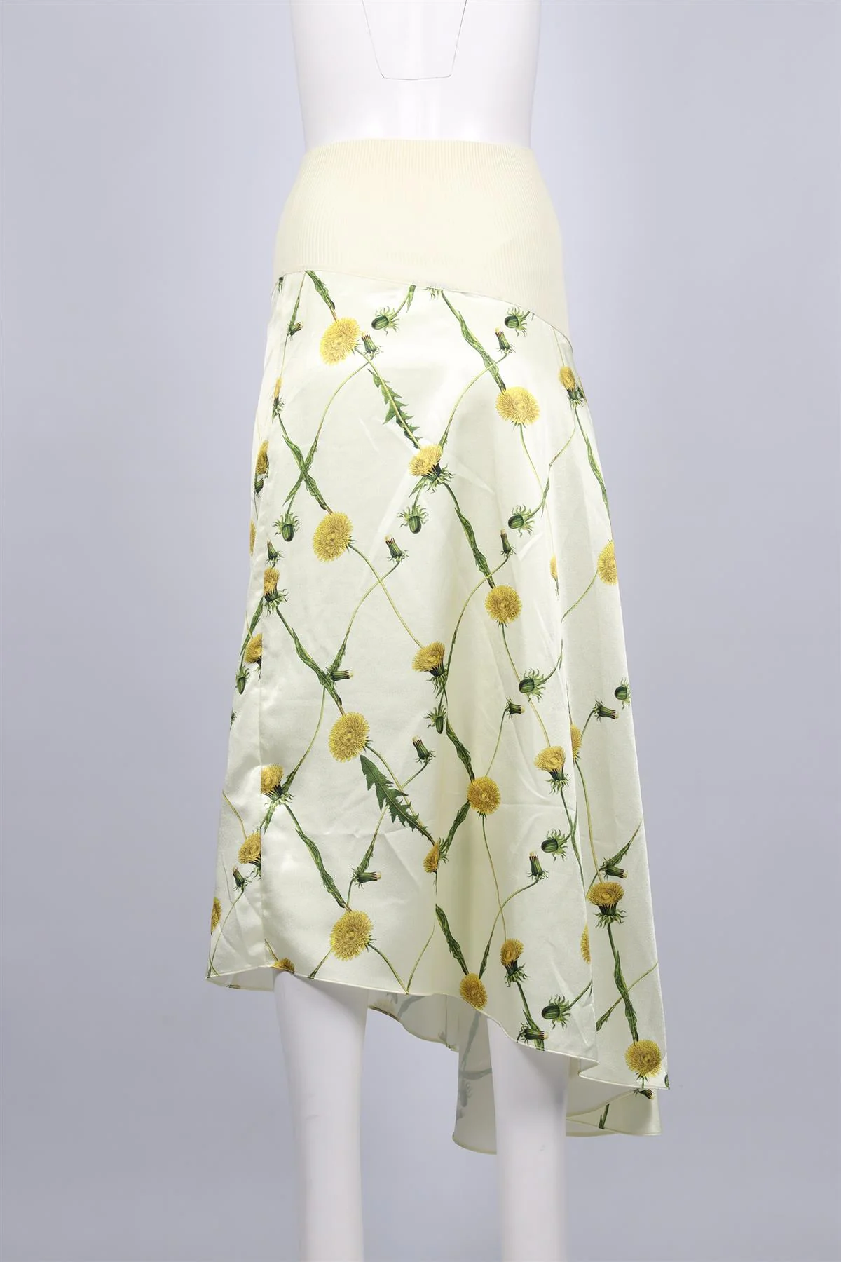 BURBERRY YELLOW SATIN MAXI SKIRT UK 6 - Image 4