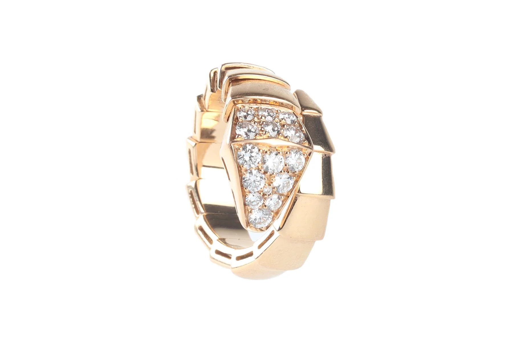 BVLGARI GOLD SERPENTI VIPER 18K ROSE GOLD AND DIAMOND RING SMALL - Image 3
