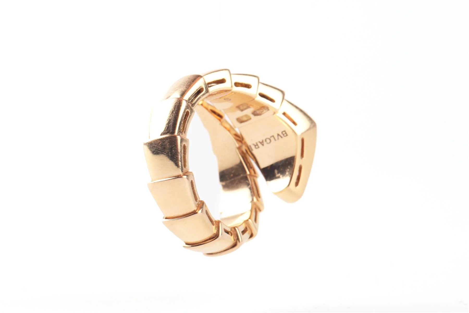 BVLGARI GOLD SERPENTI VIPER 18K ROSE GOLD AND DIAMOND RING SMALL - Image 6