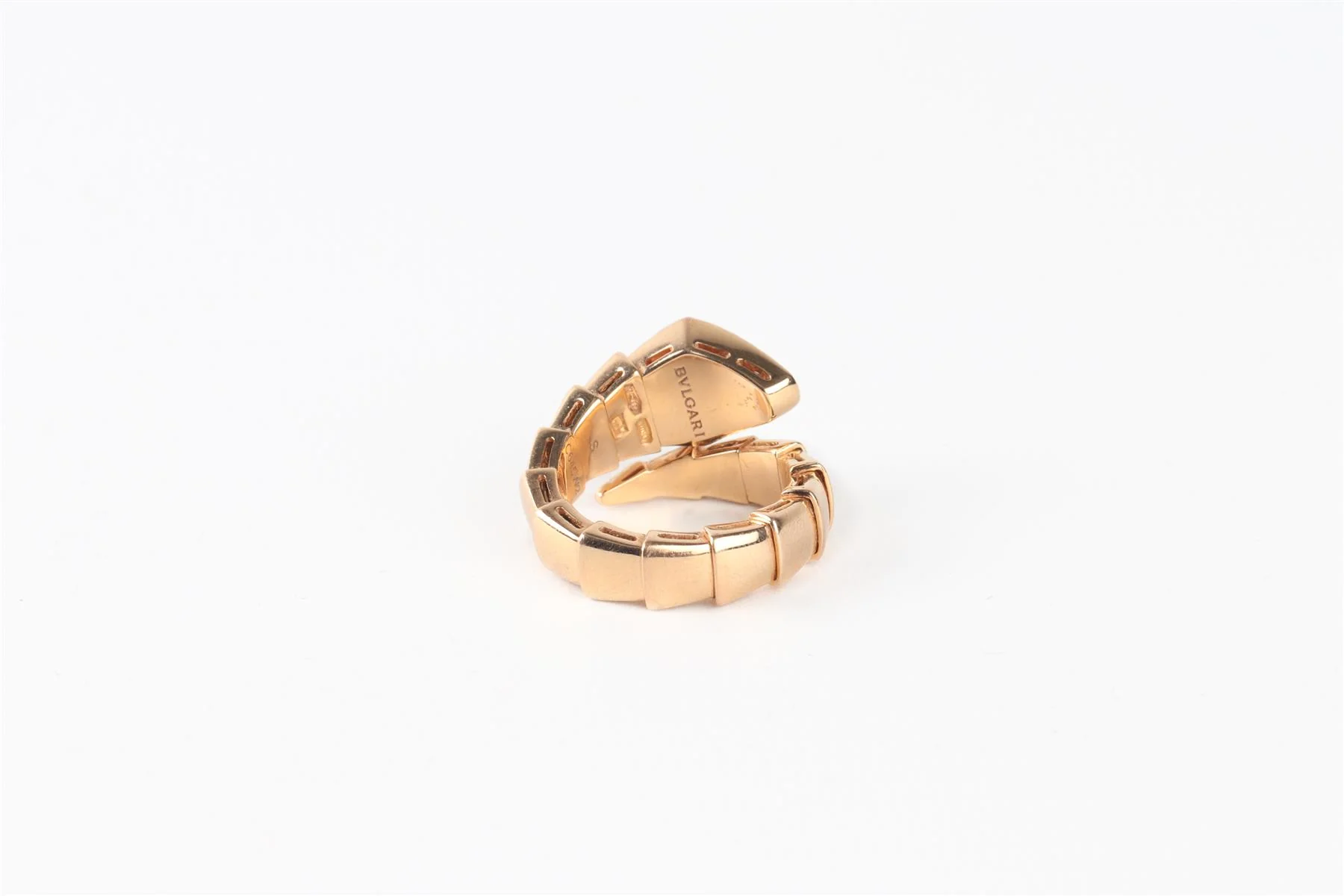 BVLGARI GOLD SERPENTI VIPER 18K ROSE GOLD AND DIAMOND RING SMALL - Image 8