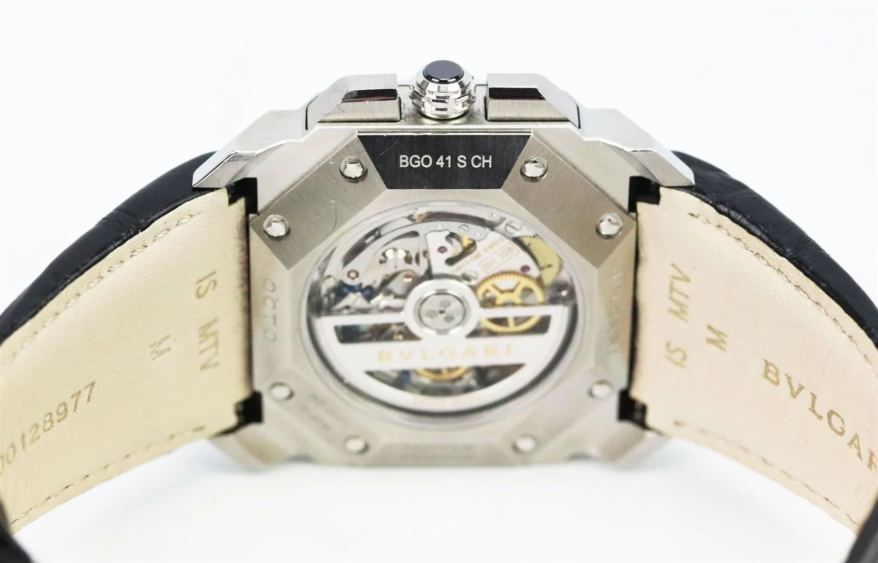 BVLGARI OCTO VERLCISSIMO 42MM STAINLESS STEEL AND ALLIGATOR WATCH - Image 11