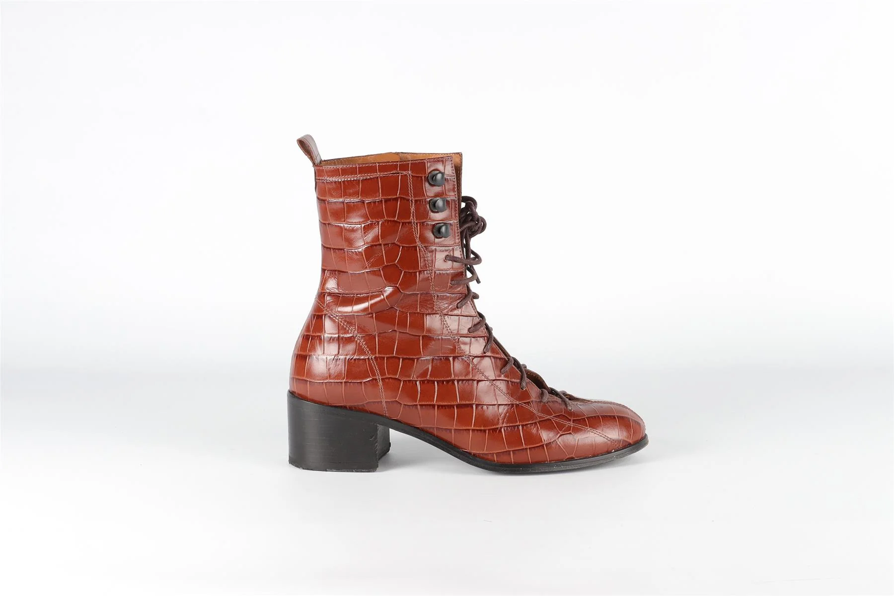 BY FAR BROWN LEATHER ANKLE BOOTS EU 38 UK 5 US 8 - Image 2