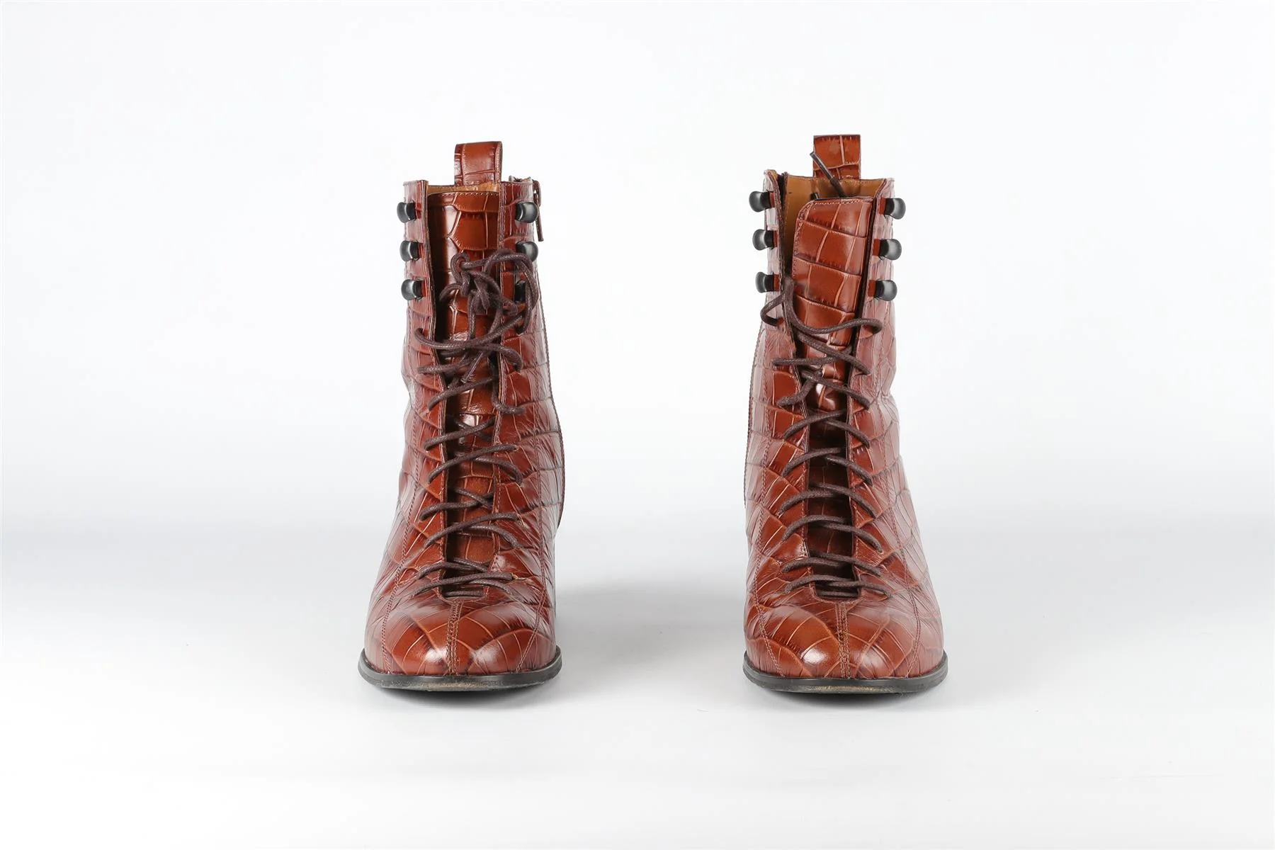 BY FAR BROWN LEATHER ANKLE BOOTS EU 38 UK 5 US 8 - Image 3