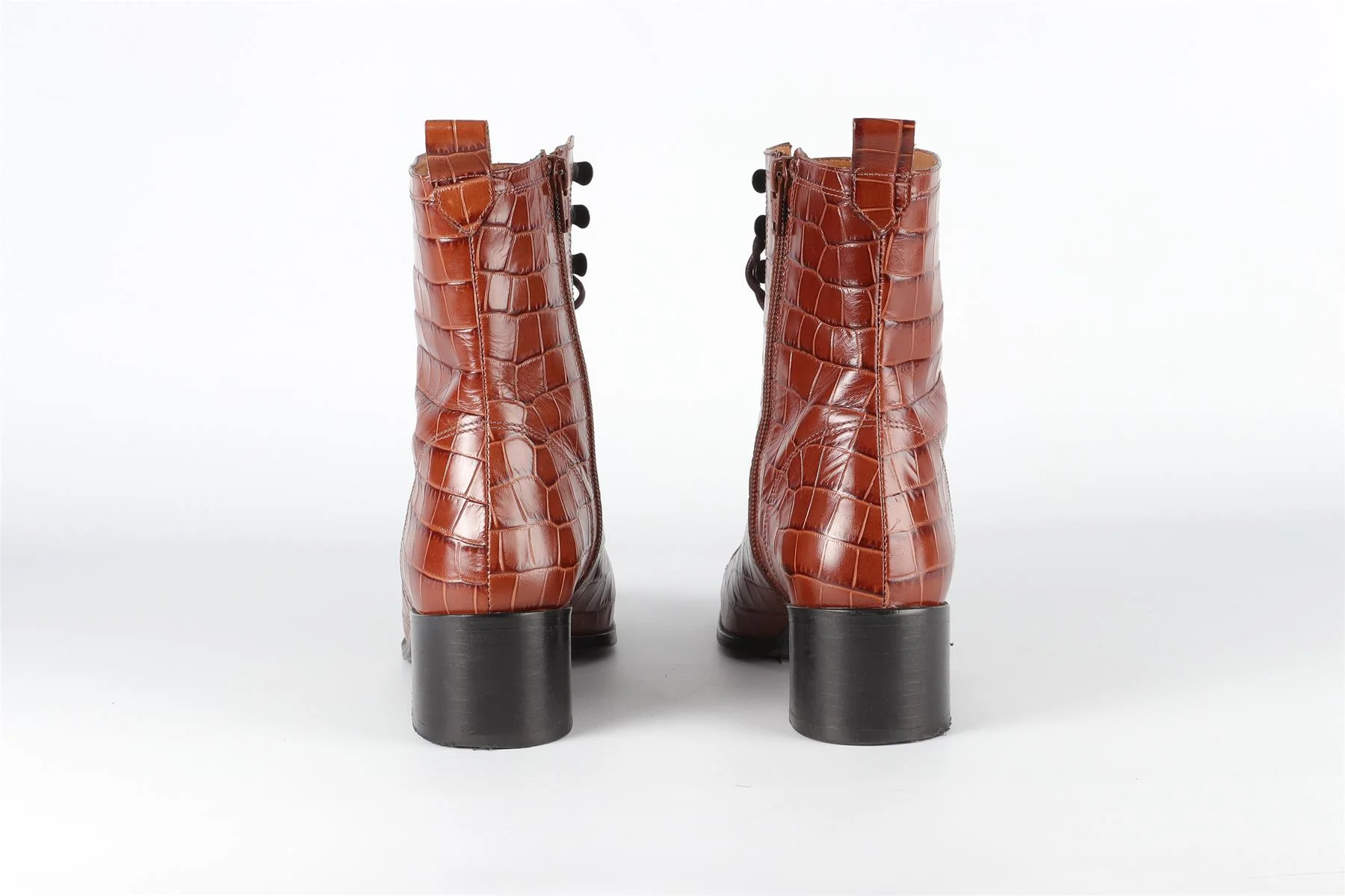 BY FAR BROWN LEATHER ANKLE BOOTS EU 38 UK 5 US 8 - Image 5