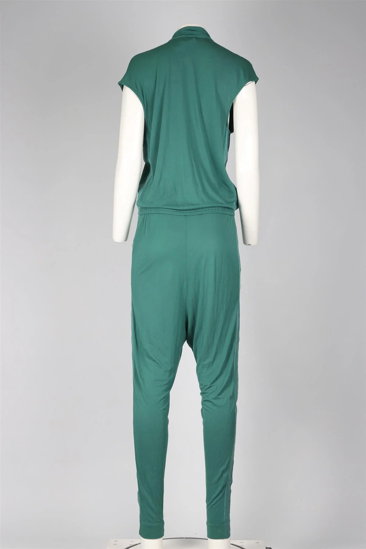 BY MALENE BIRGER GREEN JERSEY AND SILK BLEND JUMPSUIT SMALL - Image 4