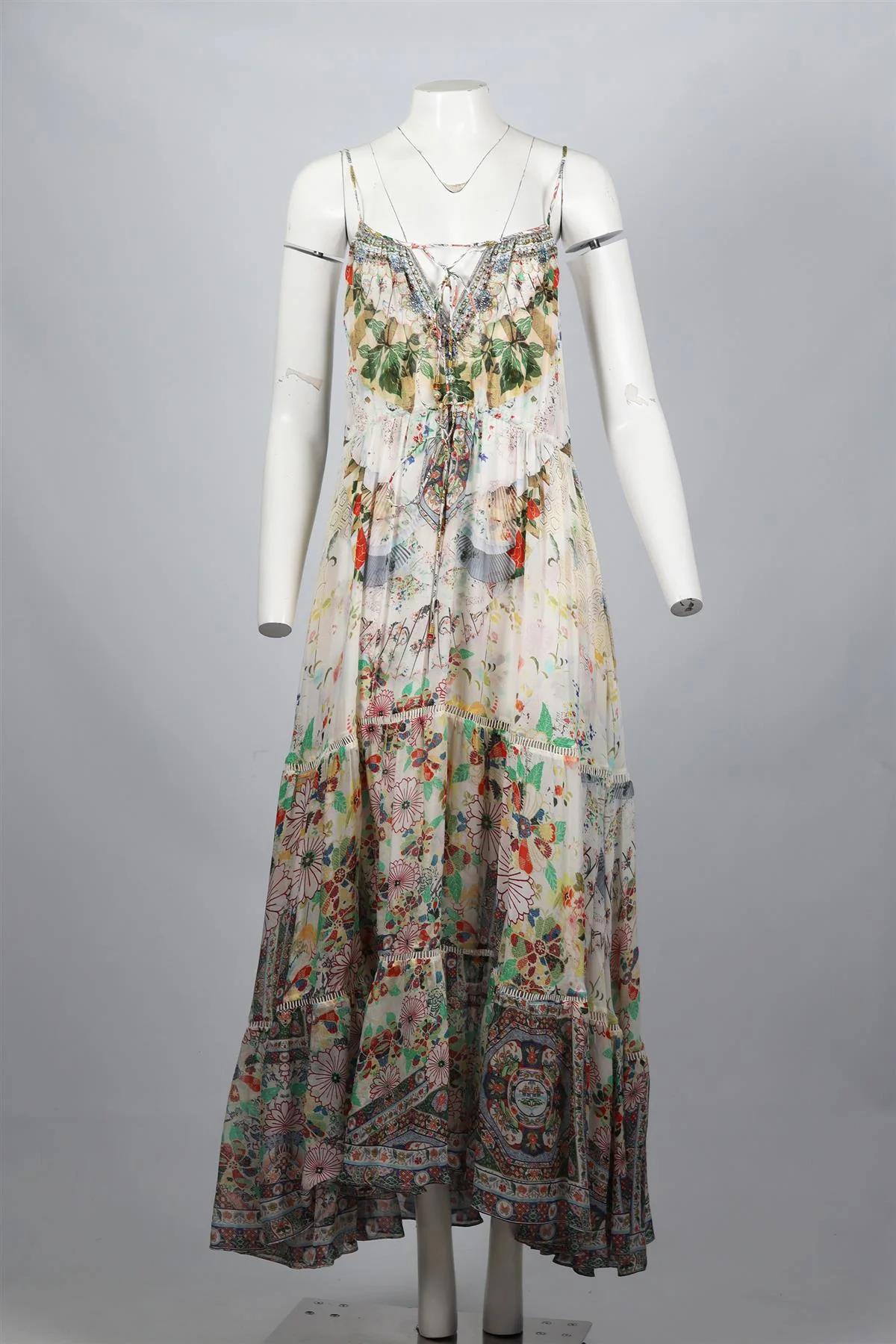 CAMILLA CRYSTAL AND SILK MAXI DRESS SMALL - Image 2