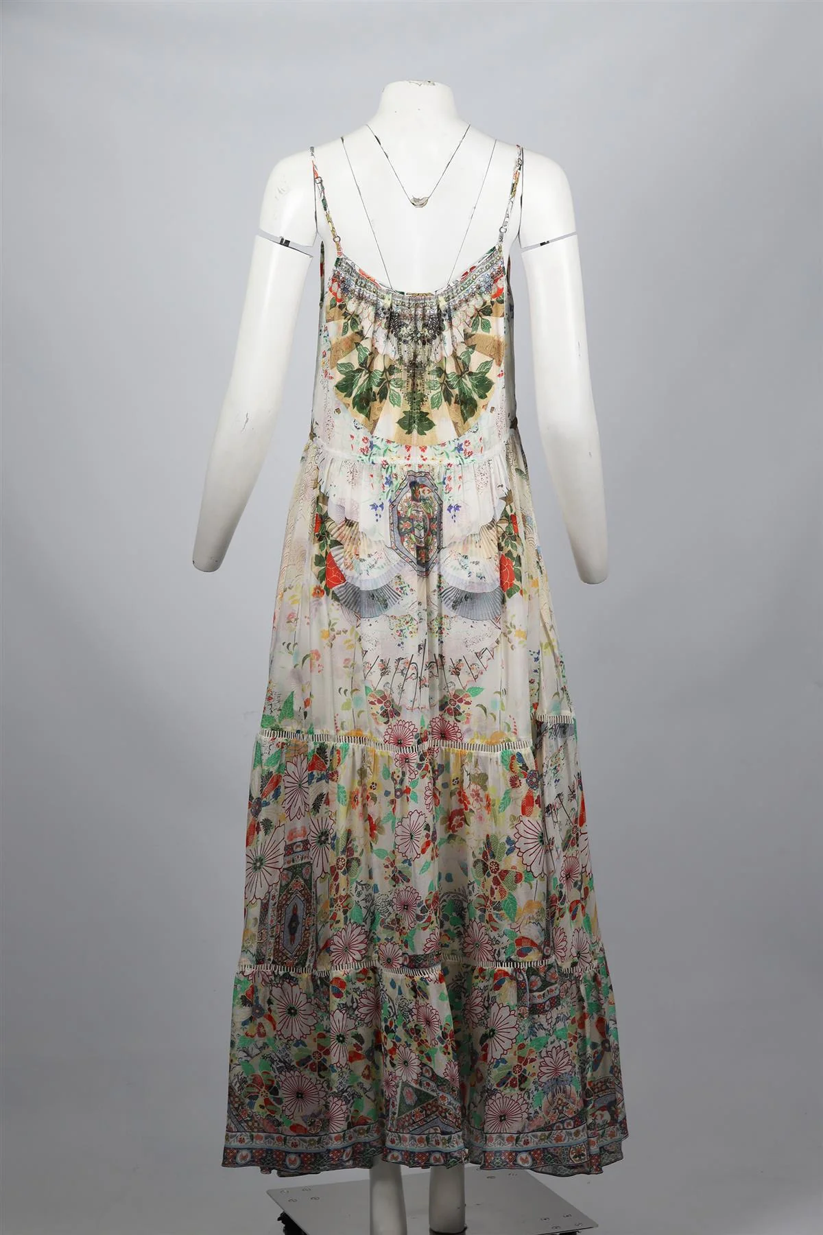 CAMILLA CRYSTAL AND SILK MAXI DRESS SMALL - Image 4