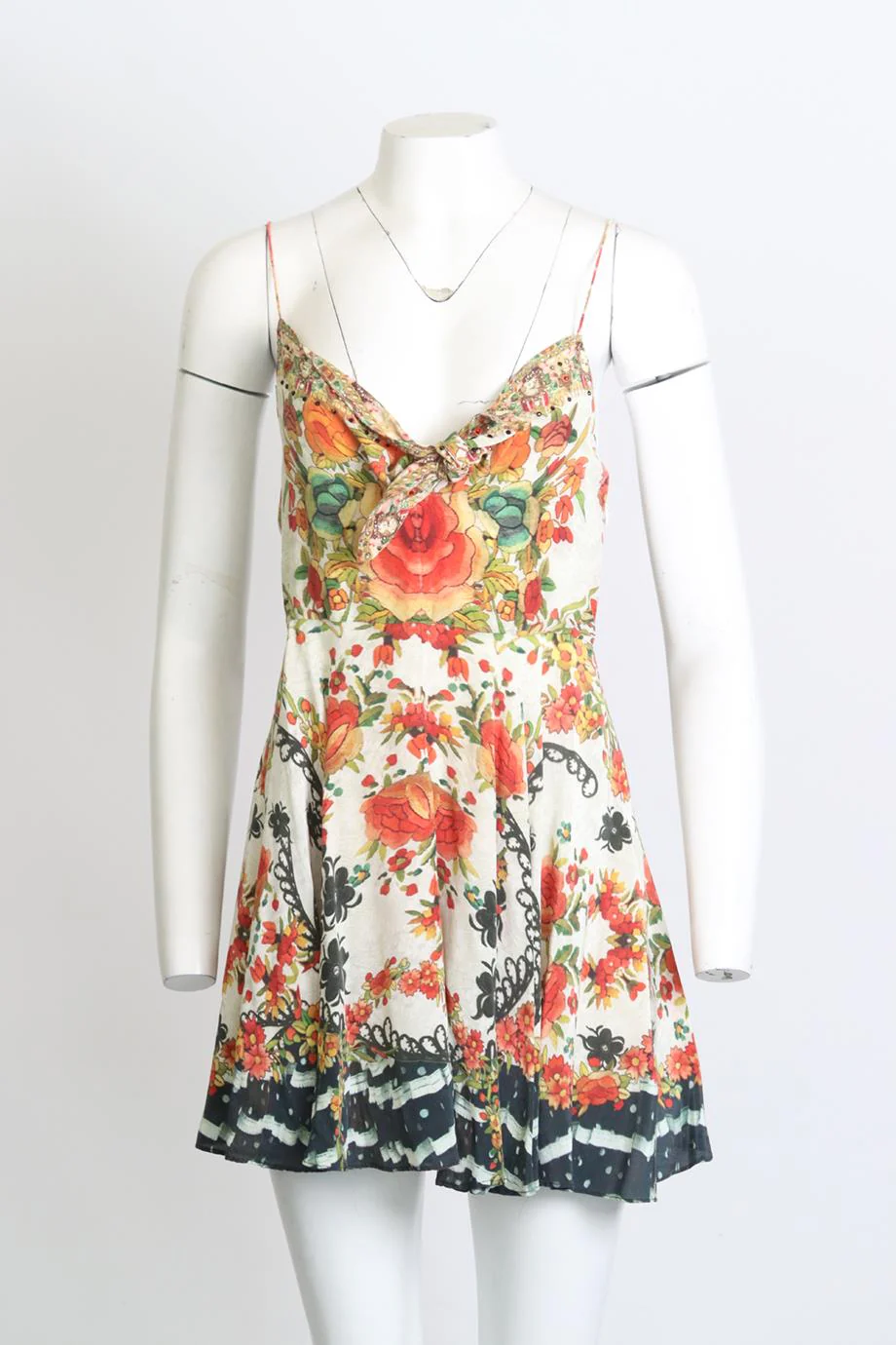 CAMILLA FLORAL PRINT SILK MINI DRESS UK 8 - Image 2