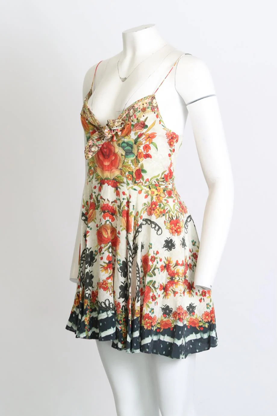 CAMILLA FLORAL PRINT SILK MINI DRESS UK 8 - Image 3