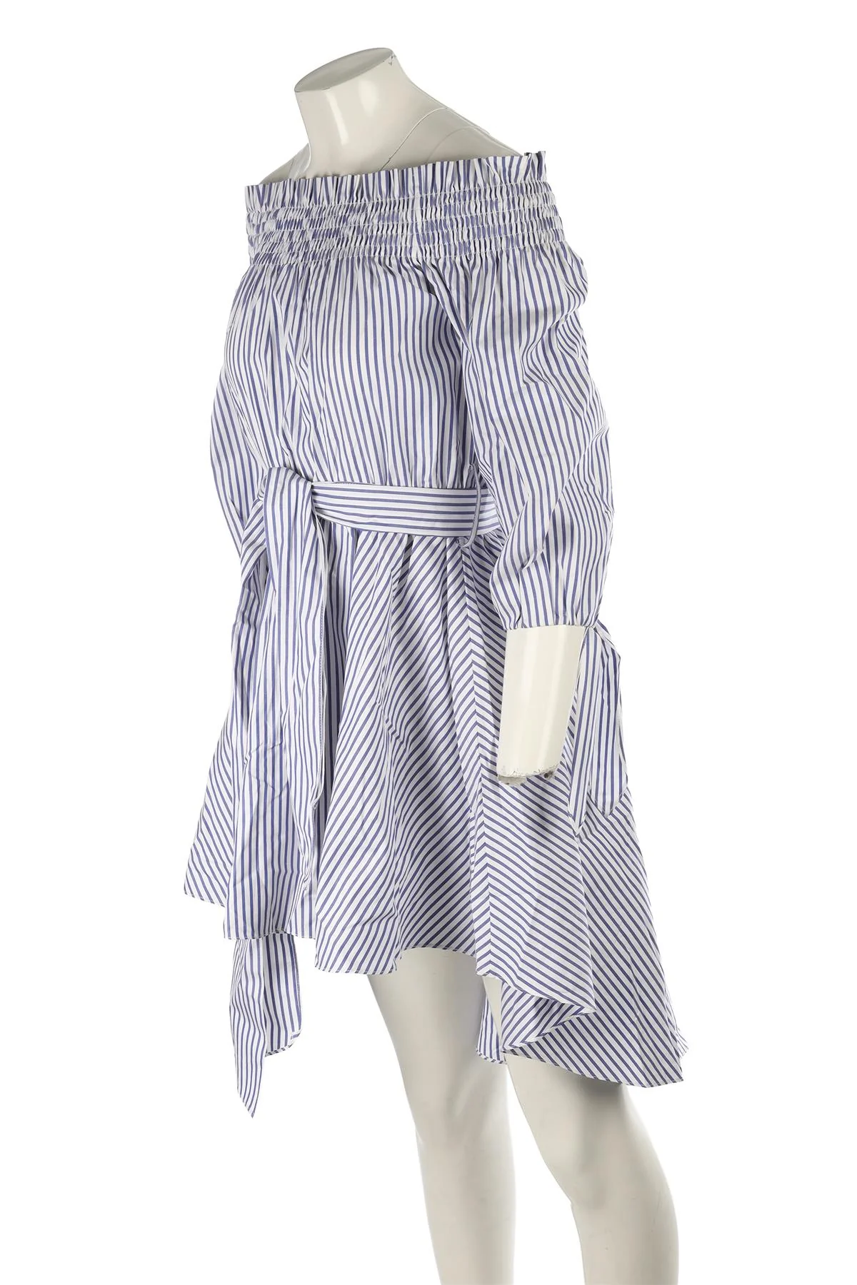 CAROLINE CONSTAS BLUE COTTON MIDI DRESS SMALL - Image 3
