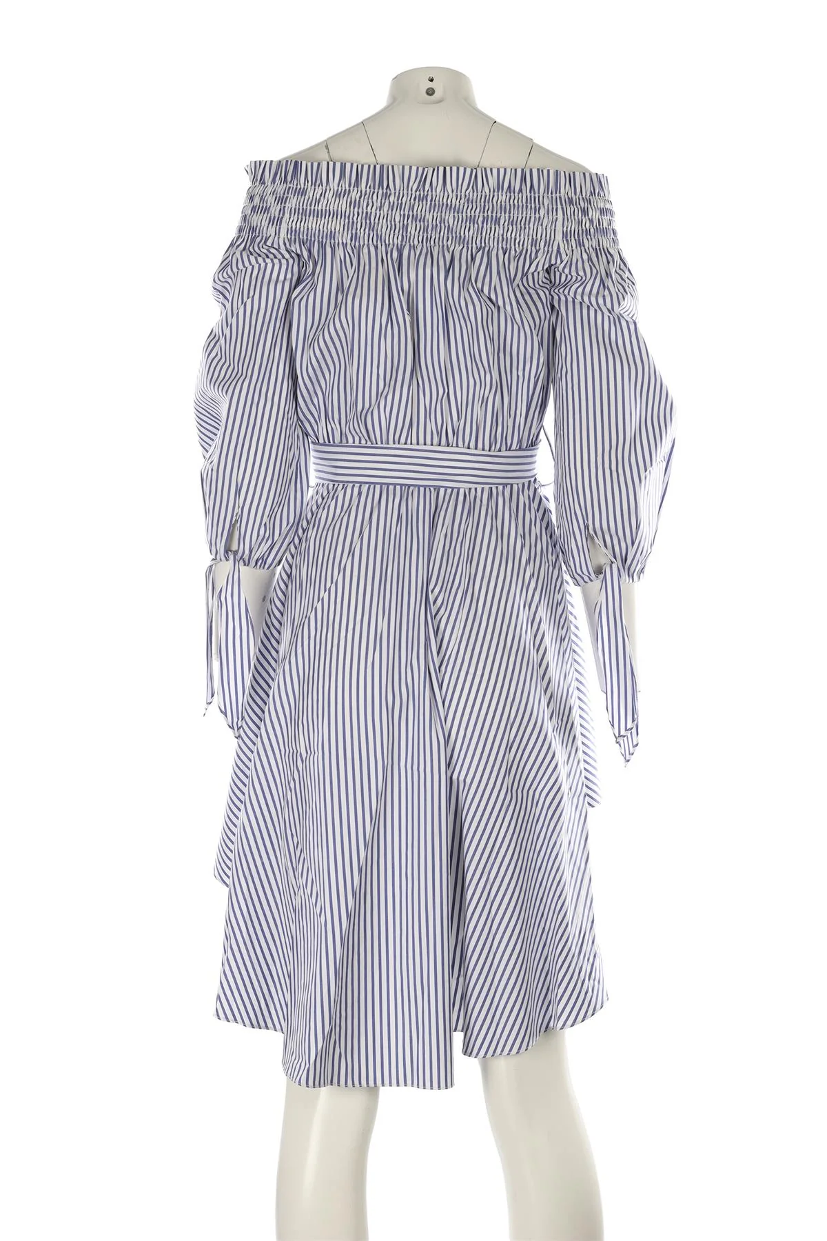 CAROLINE CONSTAS BLUE COTTON MIDI DRESS SMALL - Image 4