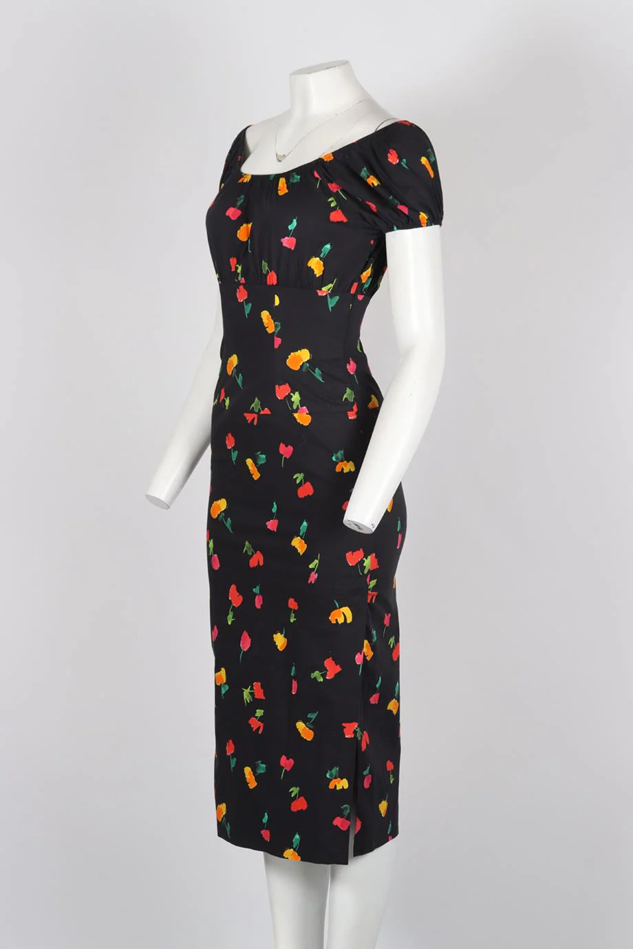 CAROLINE CONSTAS FLORAL PRINT SILK BLEND MIDI DRESS XSMALL - Image 3