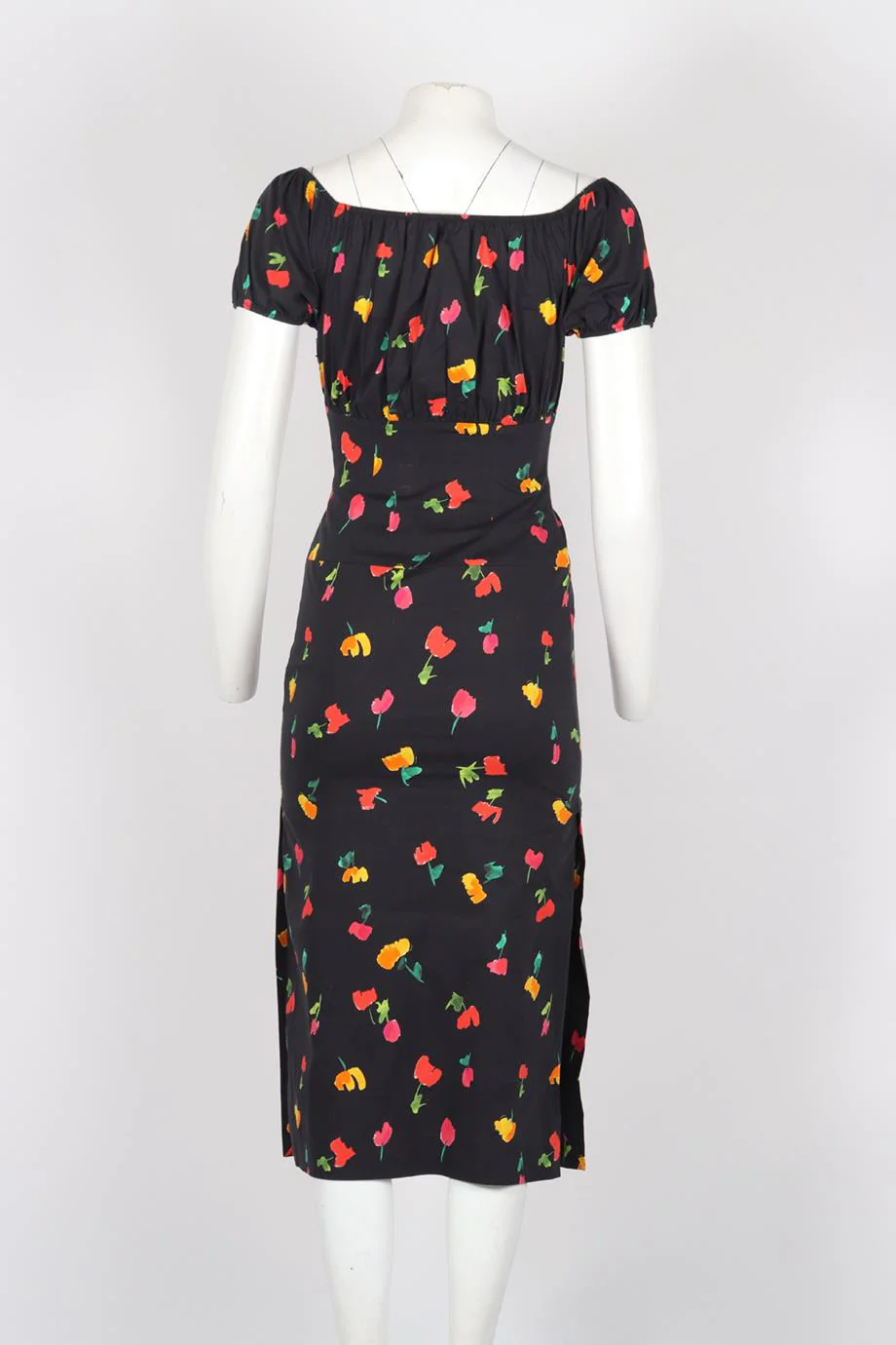 CAROLINE CONSTAS FLORAL PRINT SILK BLEND MIDI DRESS XSMALL - Image 4