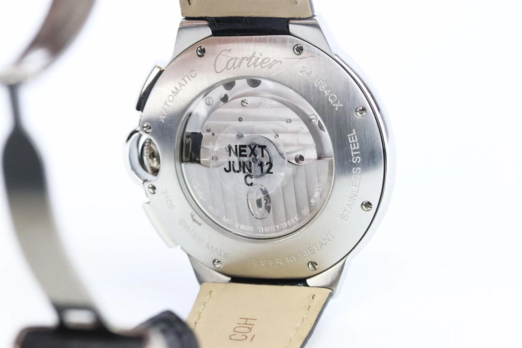 CARTIER BALLON BLEU DE CARTIER 44MM STAINLESS STEEL AND ALLIGATOR WATCH - Image 6