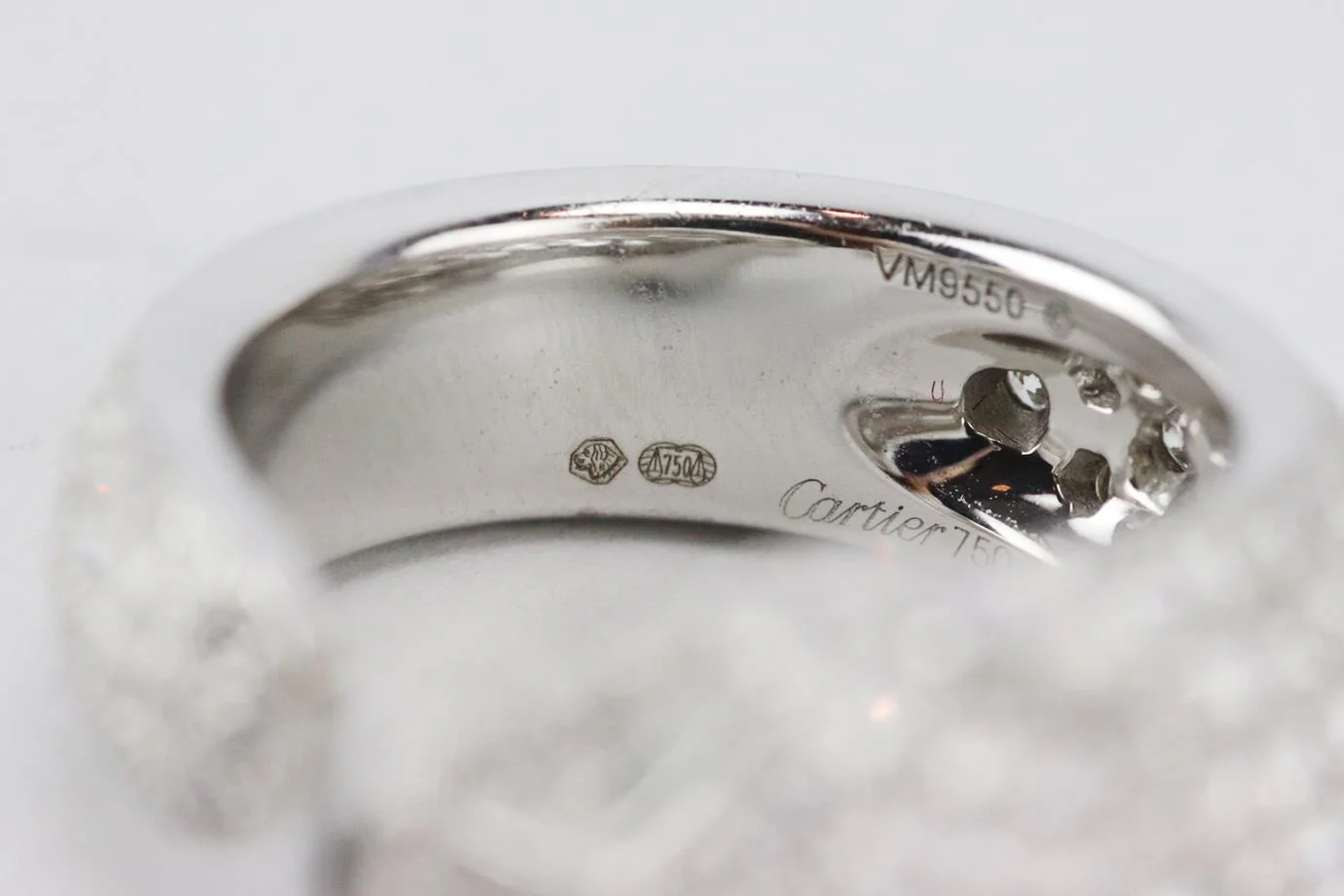 CARTIER PANTHÈRE DE CARTIER 18K WHITE GOLD AND DIAMOND RING 51 MM - Image 8