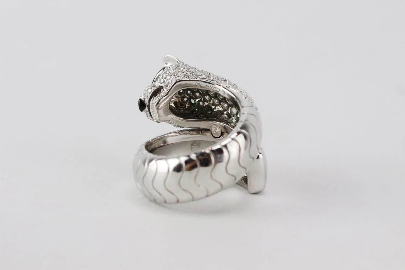 CARTIER PANTHÈRE LAKARDA 18K WHITE GOLD AND DIAMOND RING 51 MM - Image 3